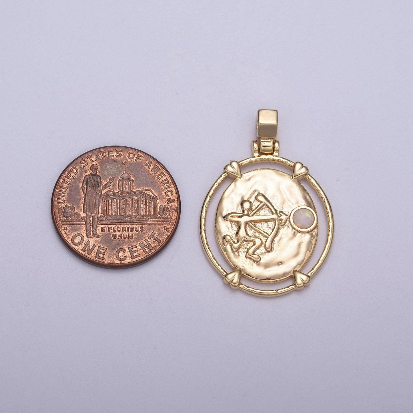 New dainty gold filled opal zodiac pendant horoscope medallion charm astrology sign for necklace bracelet earring supply