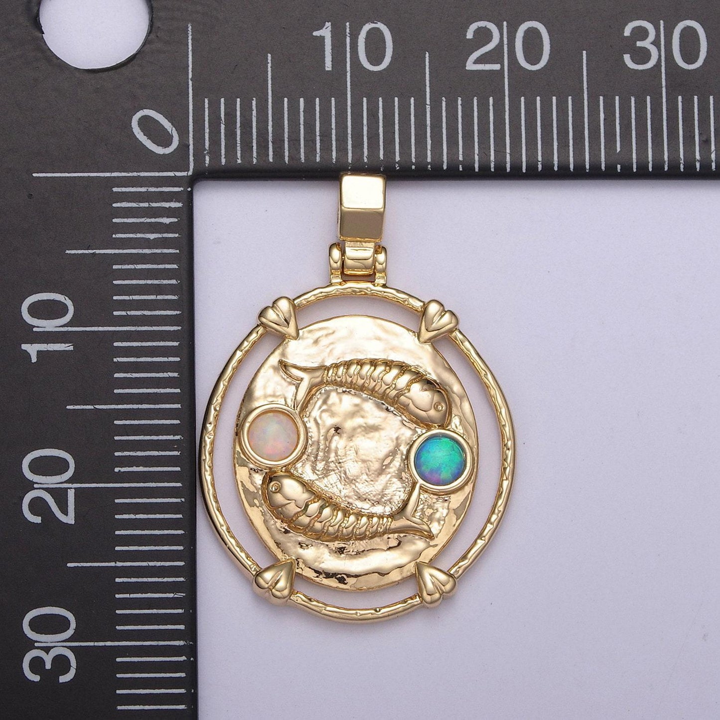 New dainty gold filled opal zodiac pendant horoscope medallion charm astrology sign for necklace bracelet earring supply