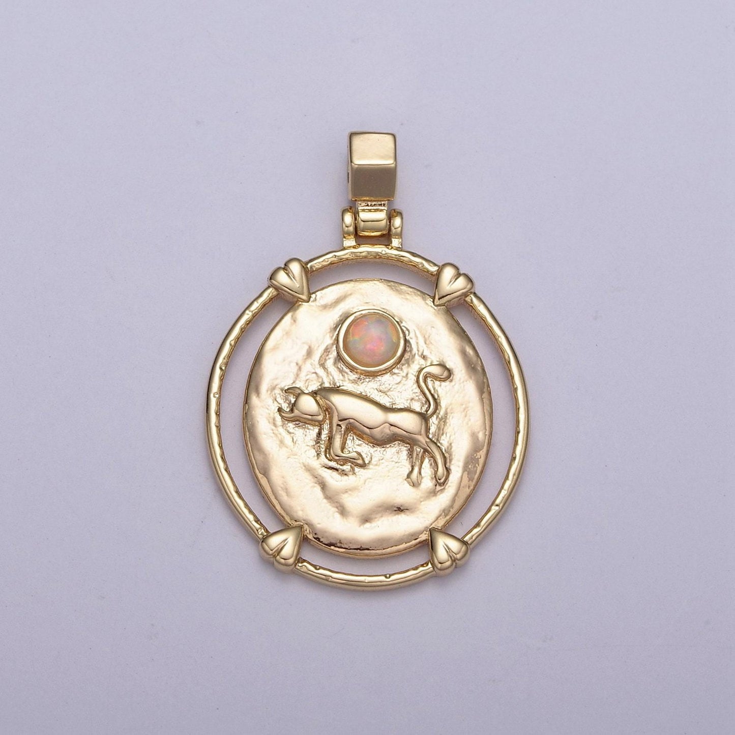 New dainty gold filled opal zodiac pendant horoscope medallion charm astrology sign for necklace bracelet earring supply