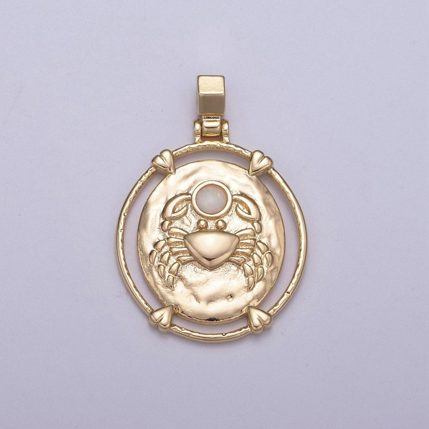 New dainty gold filled opal zodiac pendant horoscope medallion charm astrology sign for necklace bracelet earring supply