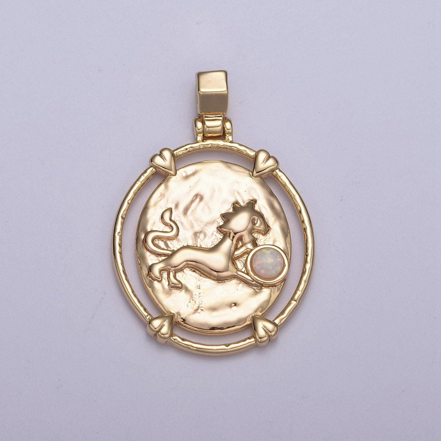 New dainty gold filled opal zodiac pendant horoscope medallion charm astrology sign for necklace bracelet earring supply