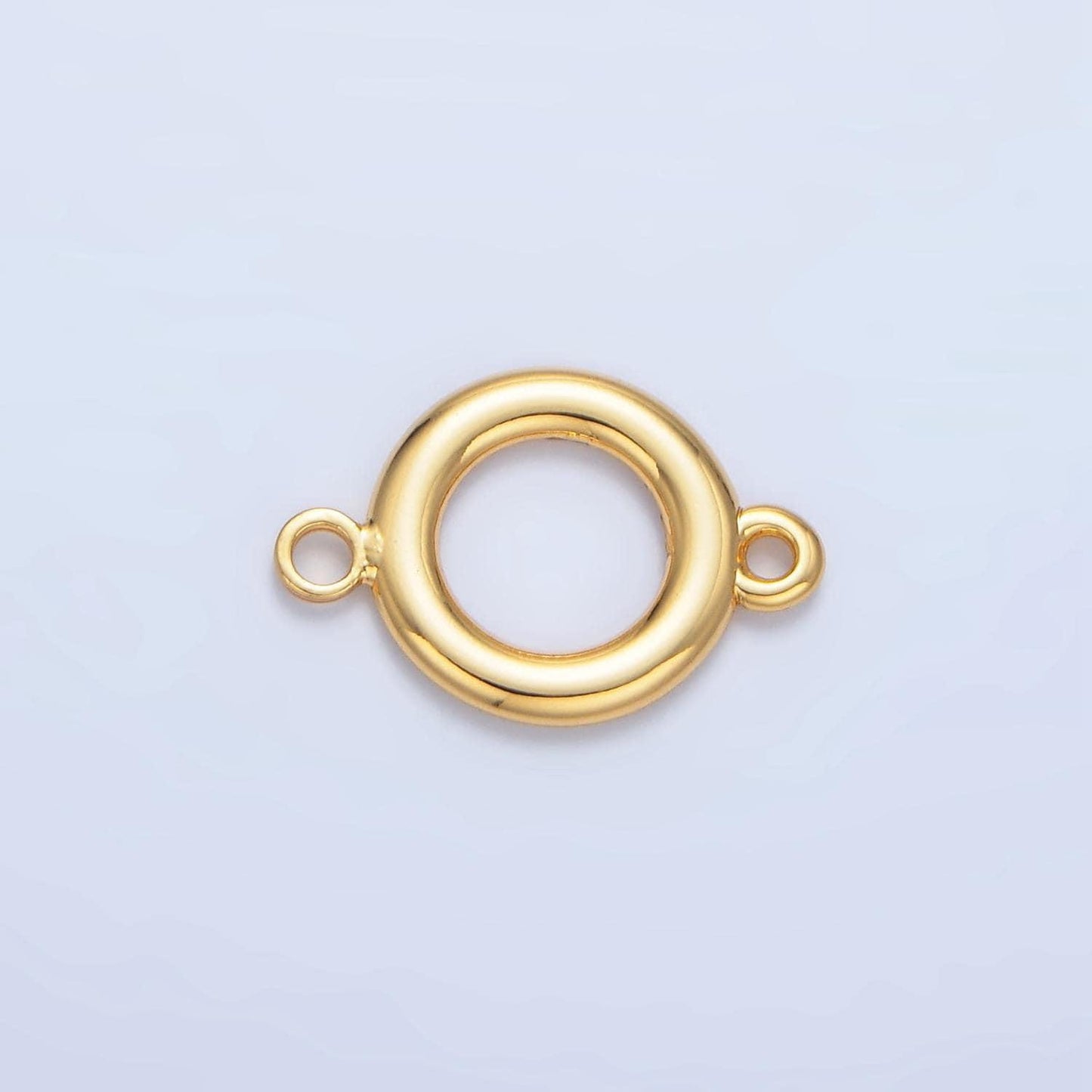 Mini open round circle charm 14k gold filled round link connector | f614
