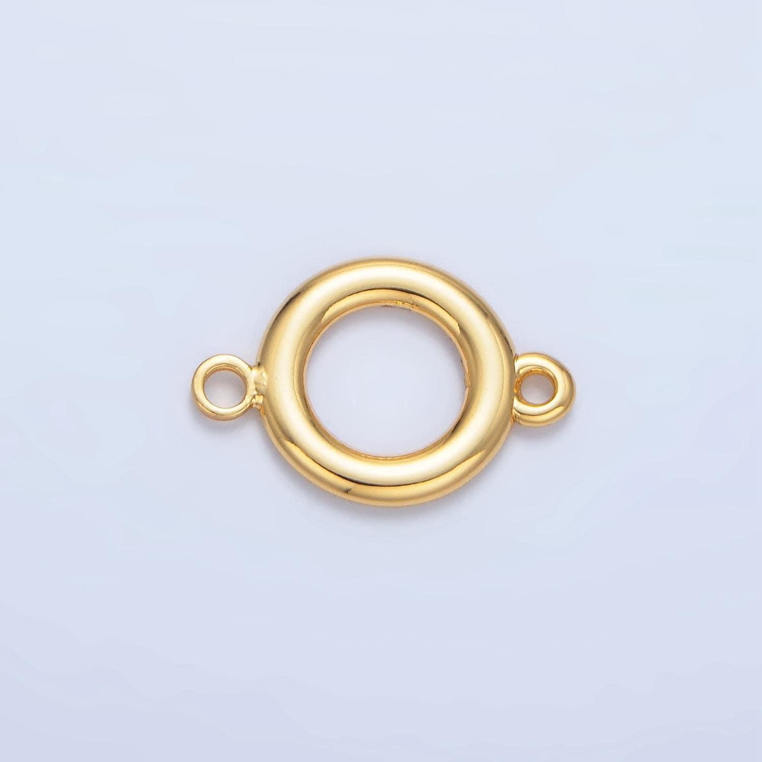 Mini open round circle charm 14k gold filled round link connector | f614