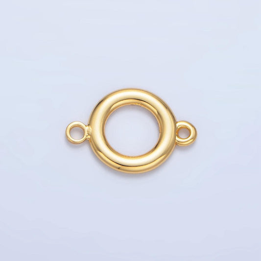 Mini open round circle charm 14k gold filled round link connector | f614