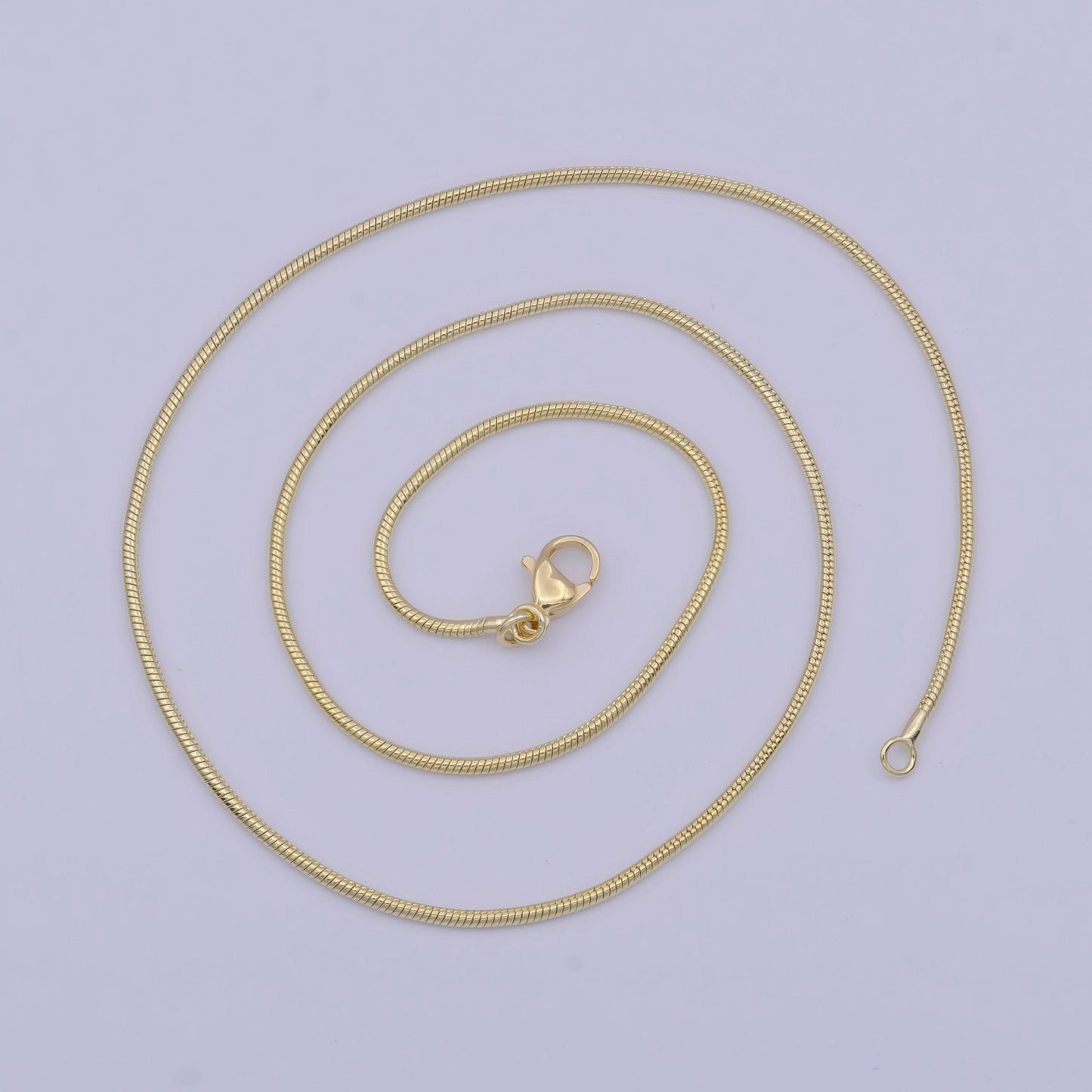 1.4mm gold snake chain necklace, 14k gold plated 17.7" snake link ready to wear necklace | wa-1107