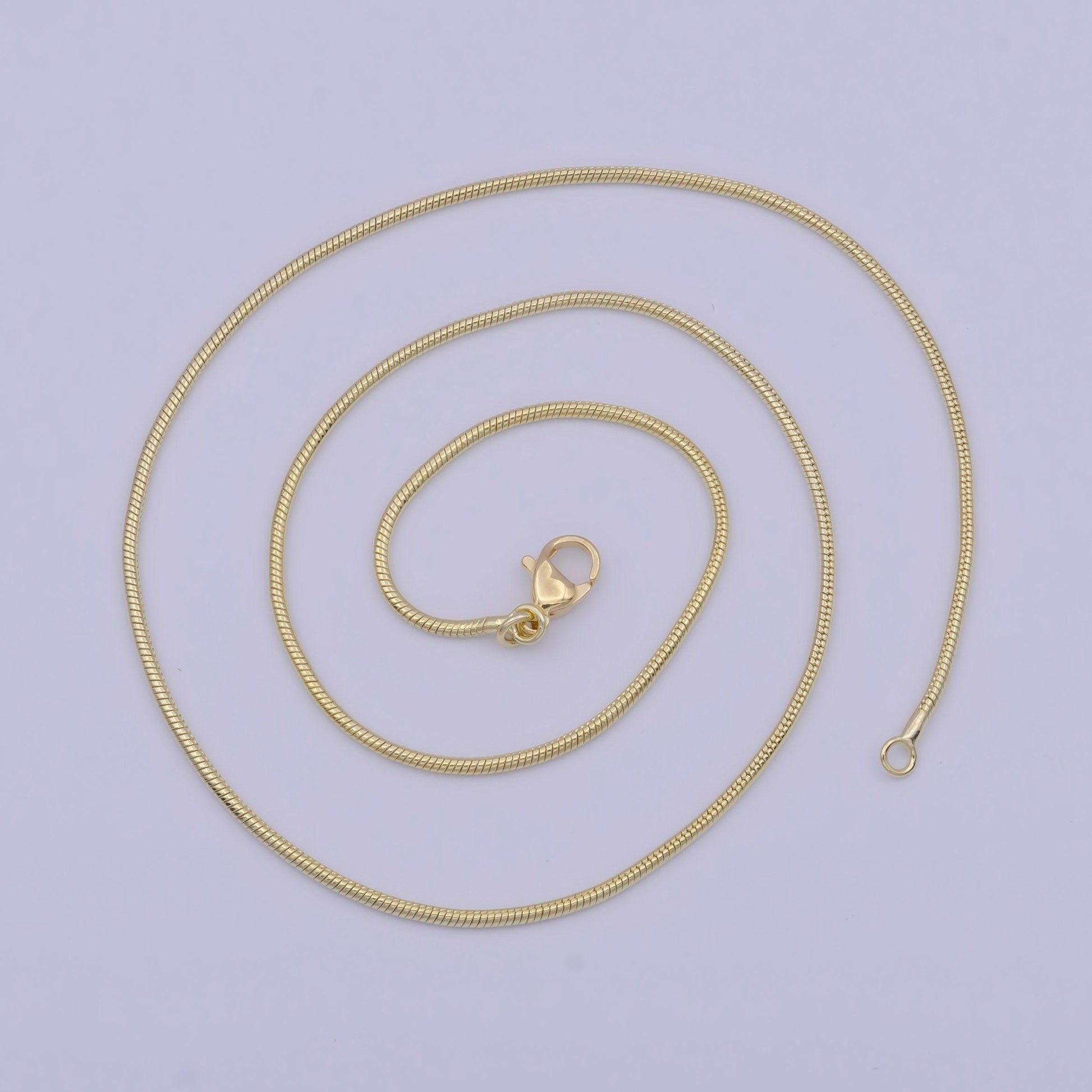 1.4mm gold snake chain necklace, 14k gold plated 17.7" snake link ready to wear necklace | wa-1107