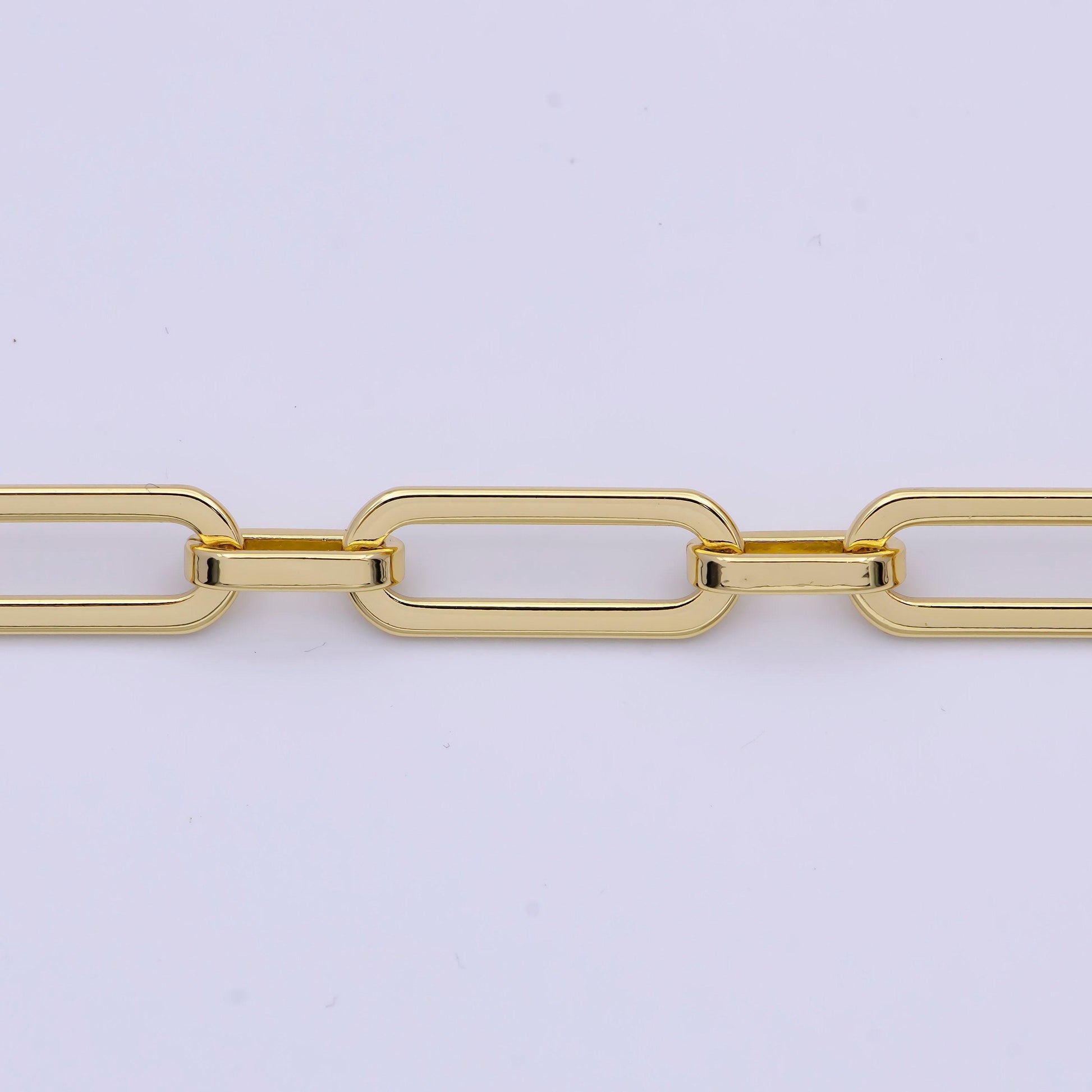 24k gold filled paperclip chain by yard, oval paperclip link chain, wholesale bulk roll chain jewelry making | roll-828