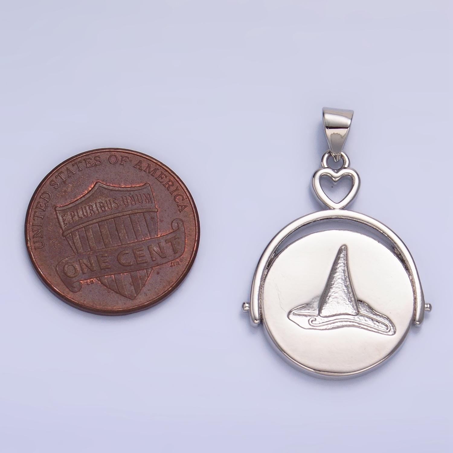 Dainty gold witch pendants round double-sided charms witch hat broom jewelry findings for jewelry necklace bracelet component aa999