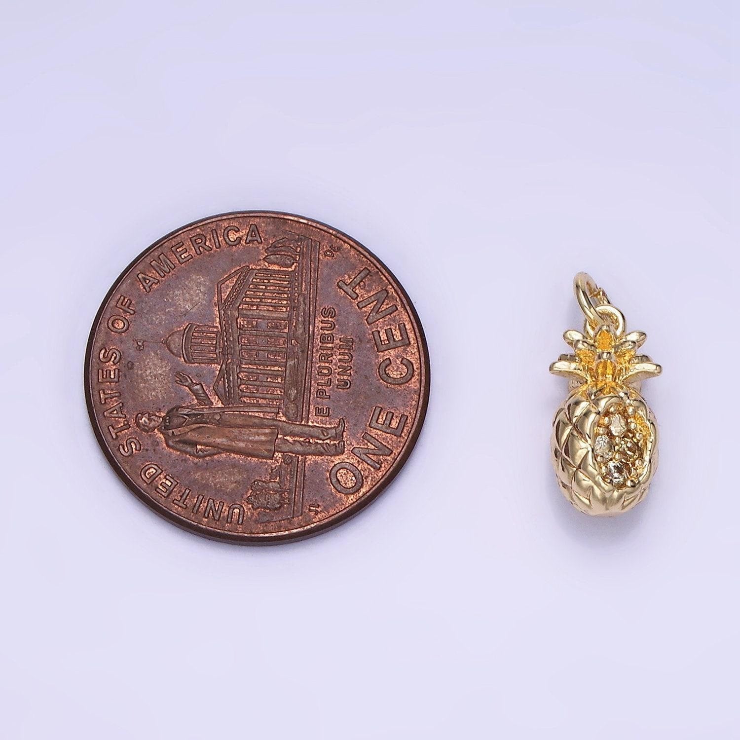 14k gold filled 14mm yellow pineapple charm | ag-656