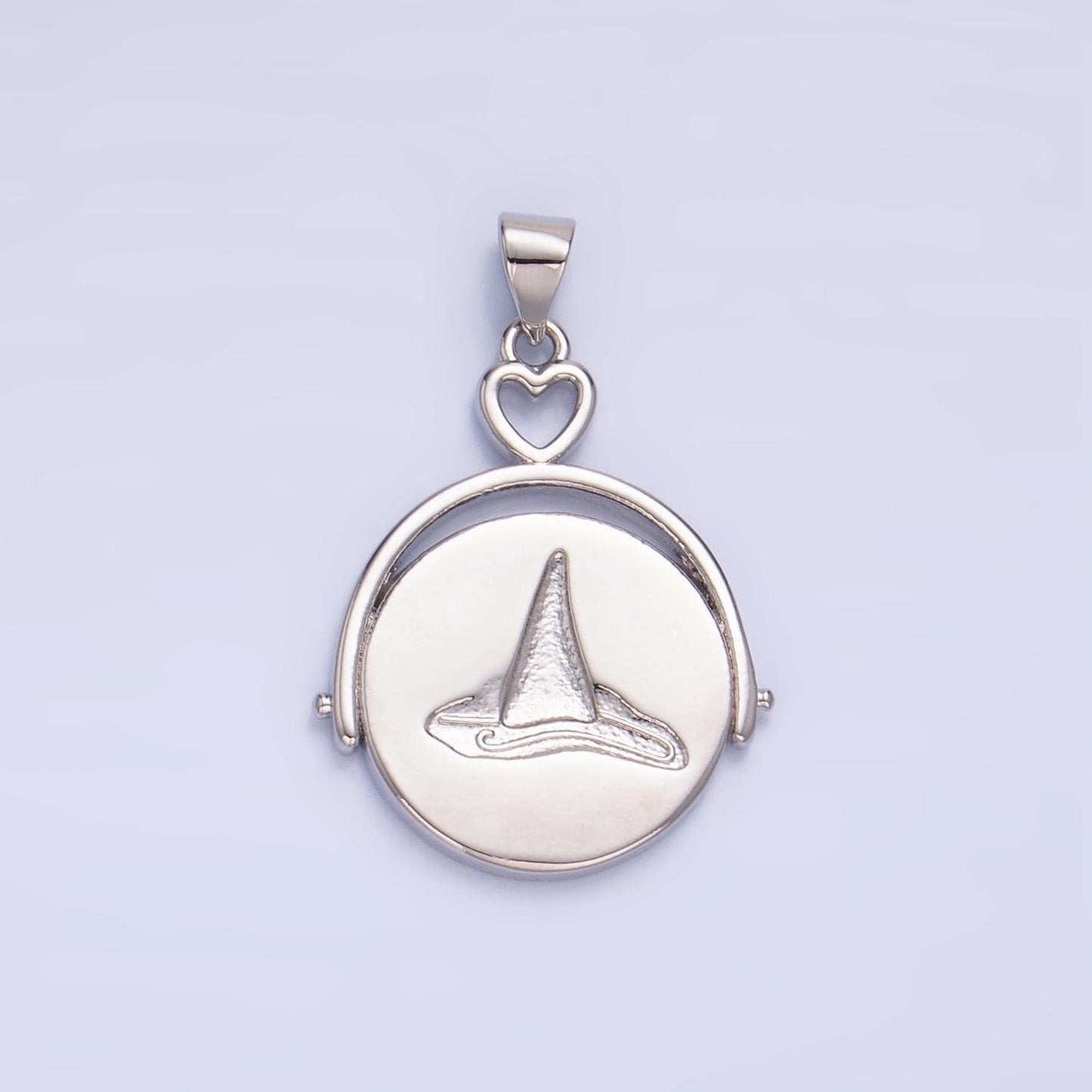 Dainty gold witch pendants round double-sided charms witch hat broom jewelry findings for jewelry necklace bracelet component aa999