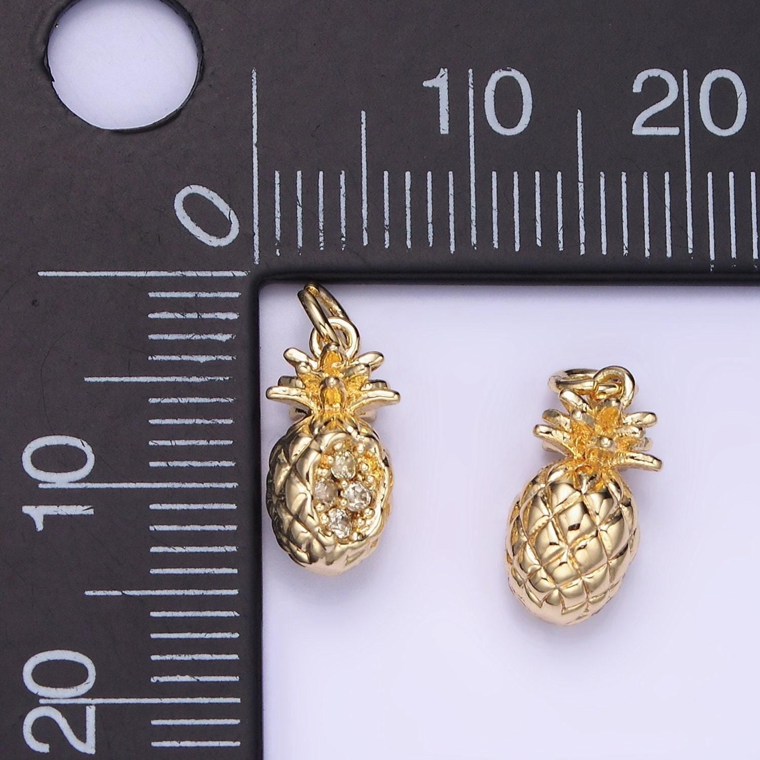 14k gold filled 14mm yellow pineapple charm | ag-656