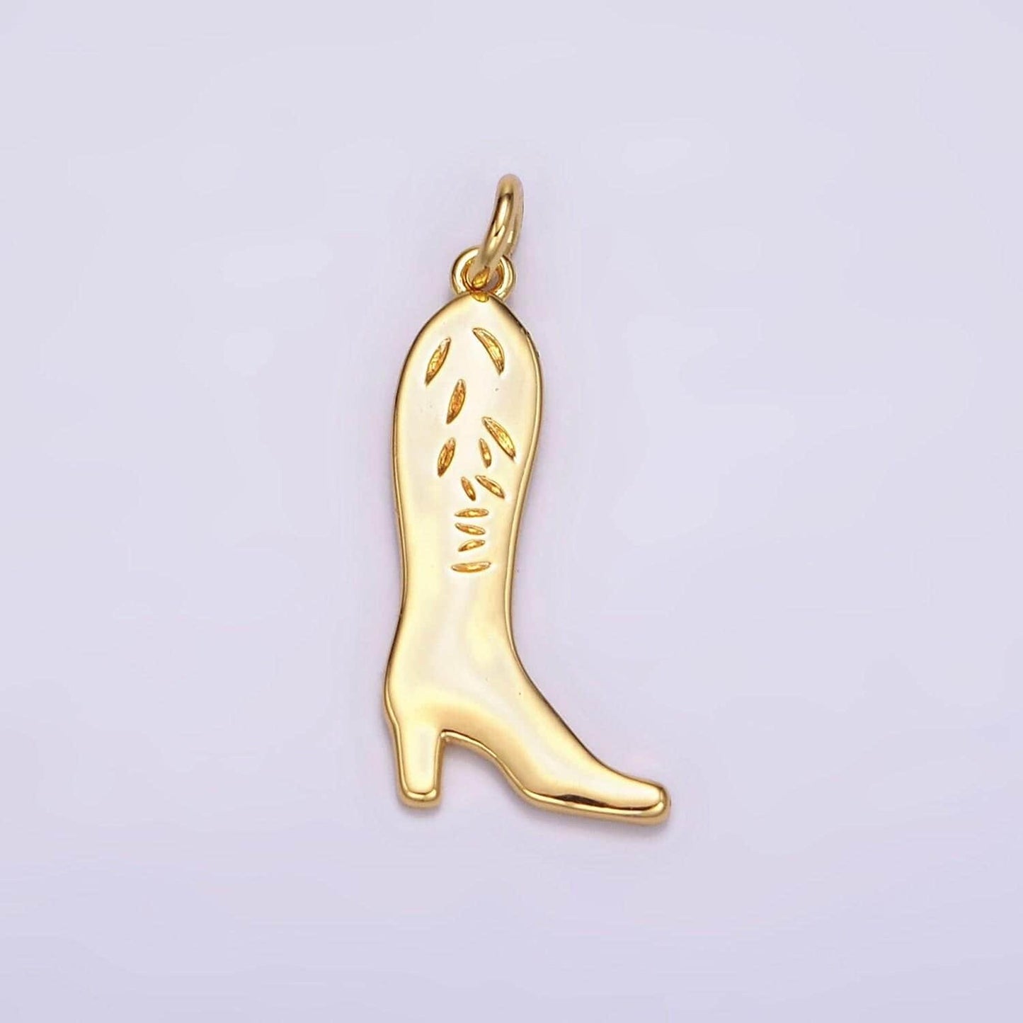 24k gold filled 24mm high heel cowboy boots lined minimalist charm | ac867