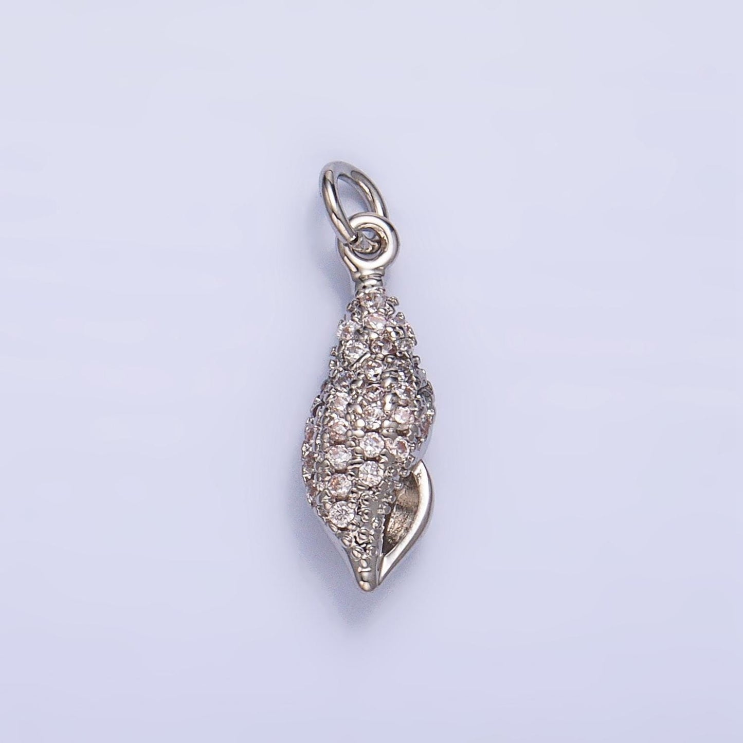 Micro paved cz ocean sea shell 16k gold filled charm in gold & silver | x-887