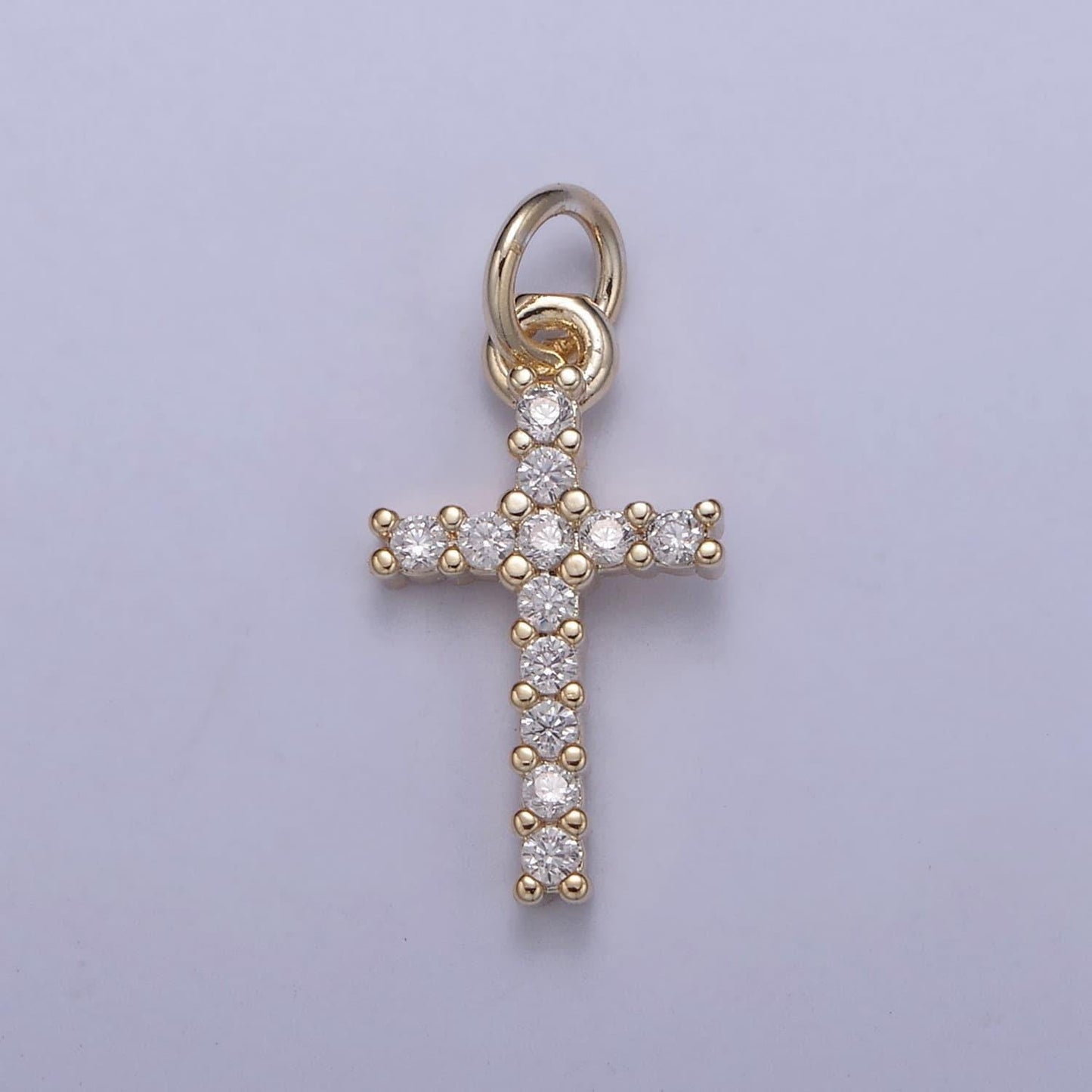 Dainty cross charms, micro pave mini cross, religious jewelry,14k gold filled cross charm add on pendant n-409