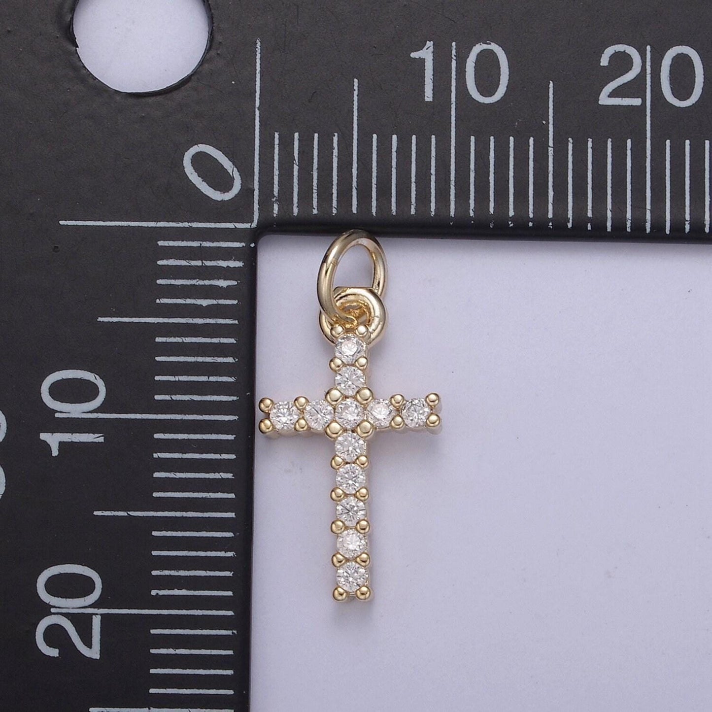 Dainty cross charms, micro pave mini cross, religious jewelry,14k gold filled cross charm add on pendant n-409