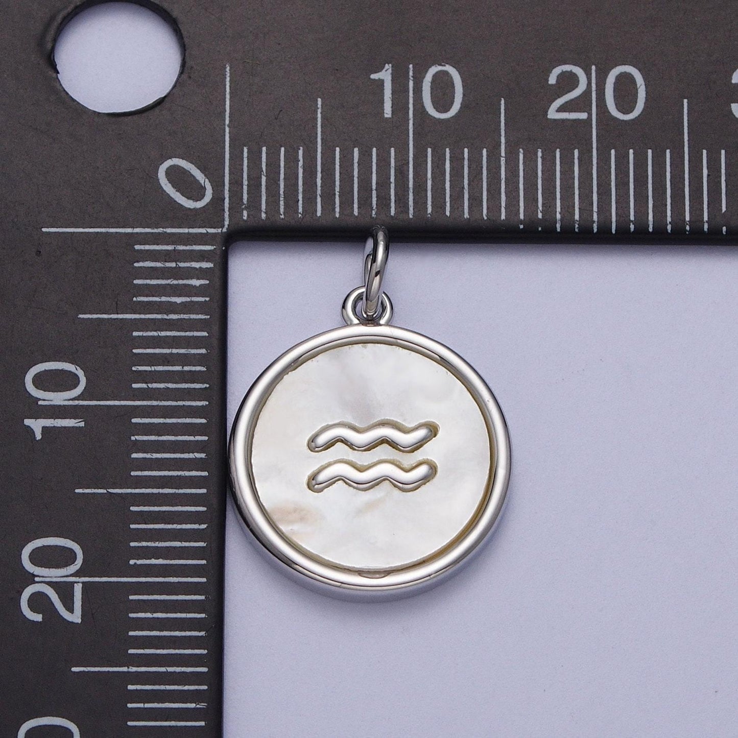 Shell pearl silver zodiac signs medallion pendant white gold fill astrology birthday month horoscope mother of pearl round coin charm a1731