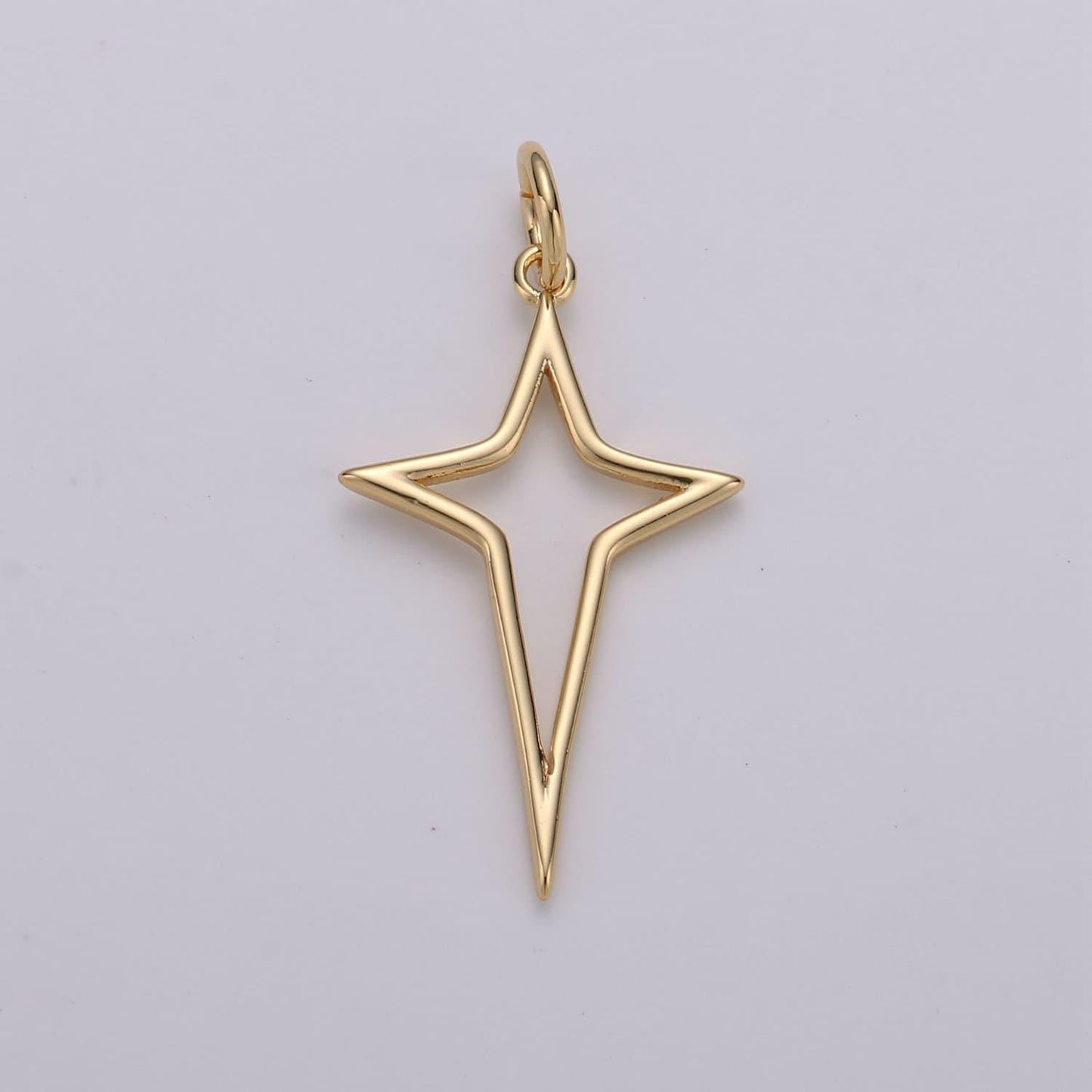 Gold north star charm 24k gold star charm, polaris charm, celestial charm, celestial jewelry cut out star charm for necklace earring