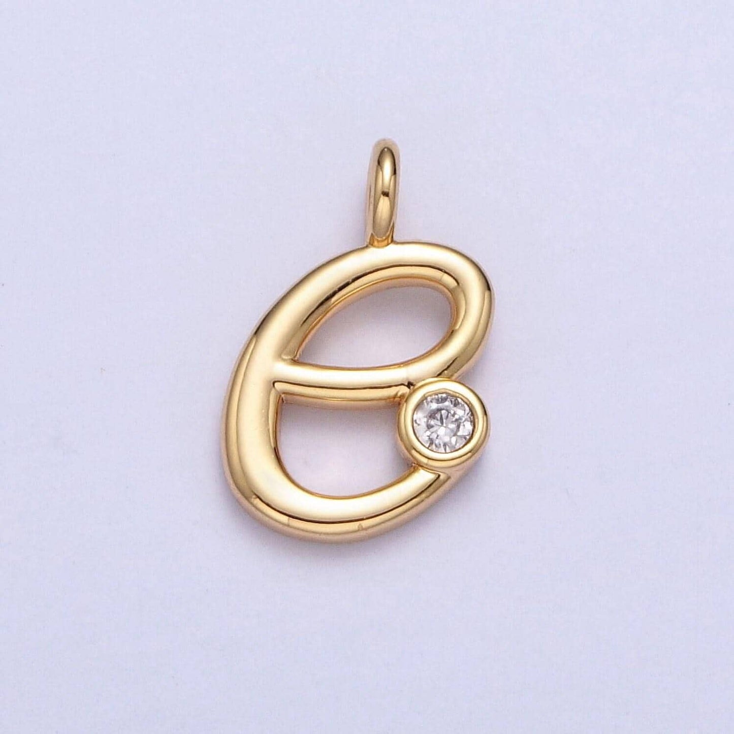 Dainty gold initial charm cursive letter charm minimalist alphabet monogram personalized jewelry add on charm for necklace bracelet earring