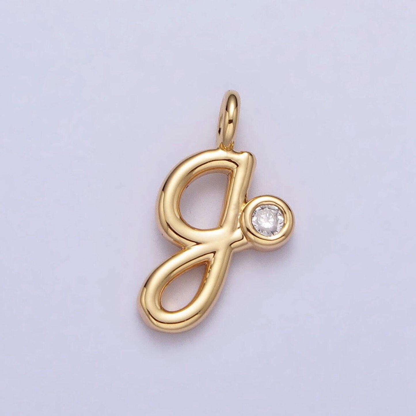Dainty gold initial charm cursive letter charm minimalist alphabet monogram personalized jewelry add on charm for necklace bracelet earring