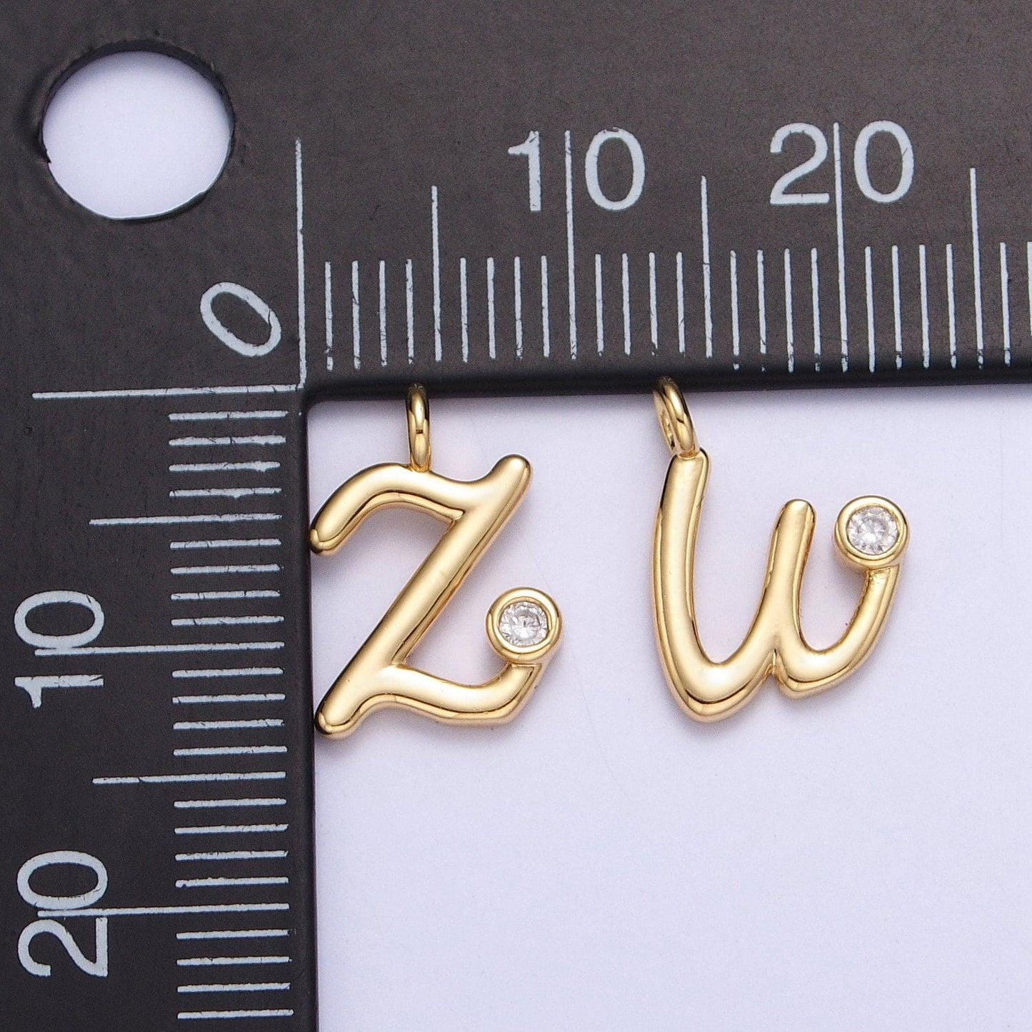 Dainty gold initial charm cursive letter charm minimalist alphabet monogram personalized jewelry add on charm for necklace bracelet earring