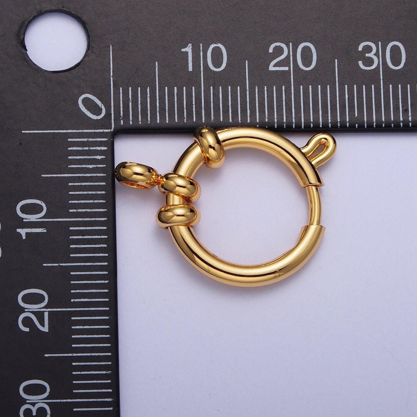 24k gold filled sailor clasp, 25.4mm x 17.8mm one clasp two loops large spring ring for necklace bracelet finding | l-902