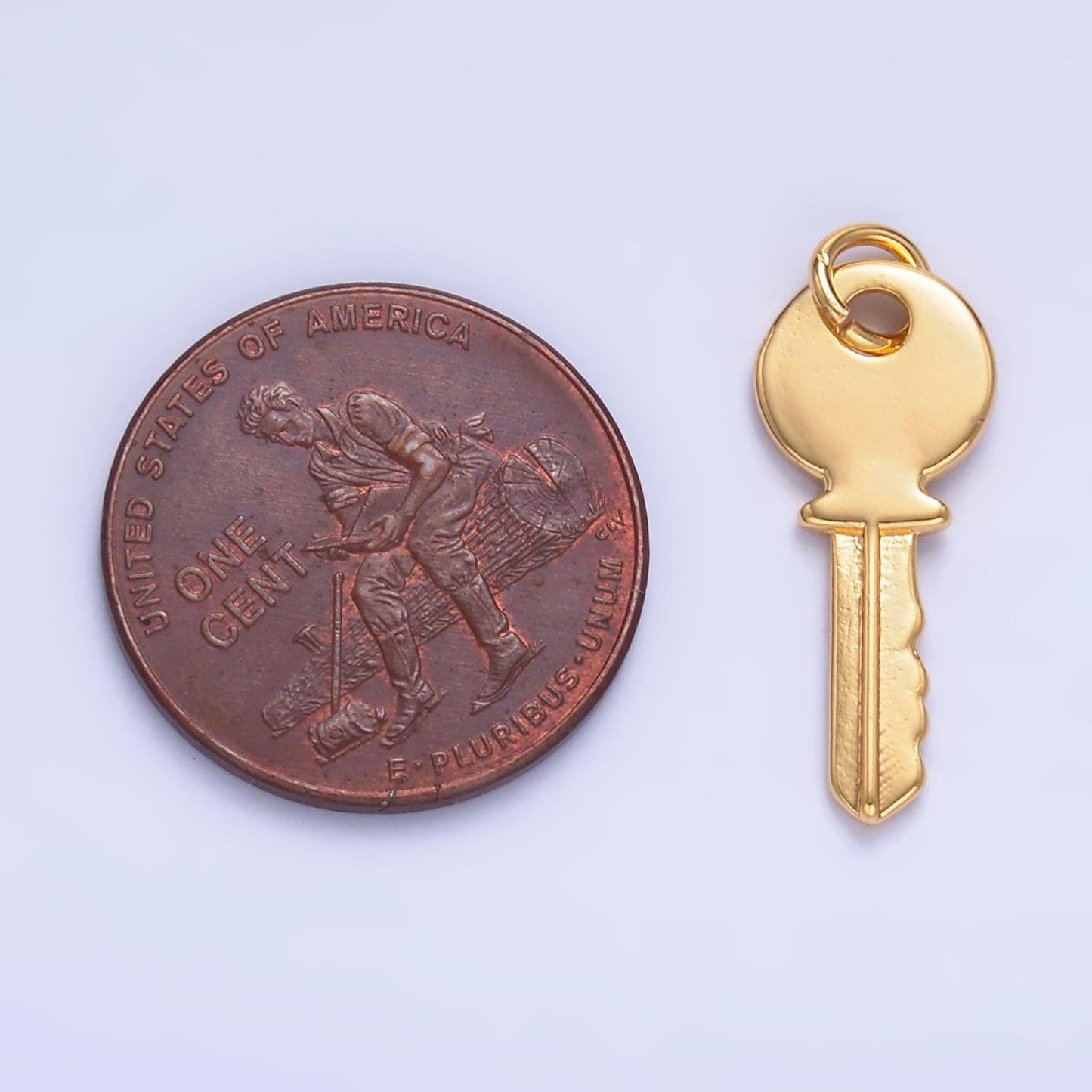 Mini Key charm, gold pendant charm, Mini Key Gold Charm for bracelet earring necklace supply W404