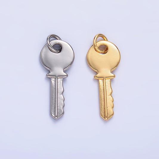Mini Key charm, gold pendant charm, Mini Key Gold Charm for bracelet earring necklace supply W404