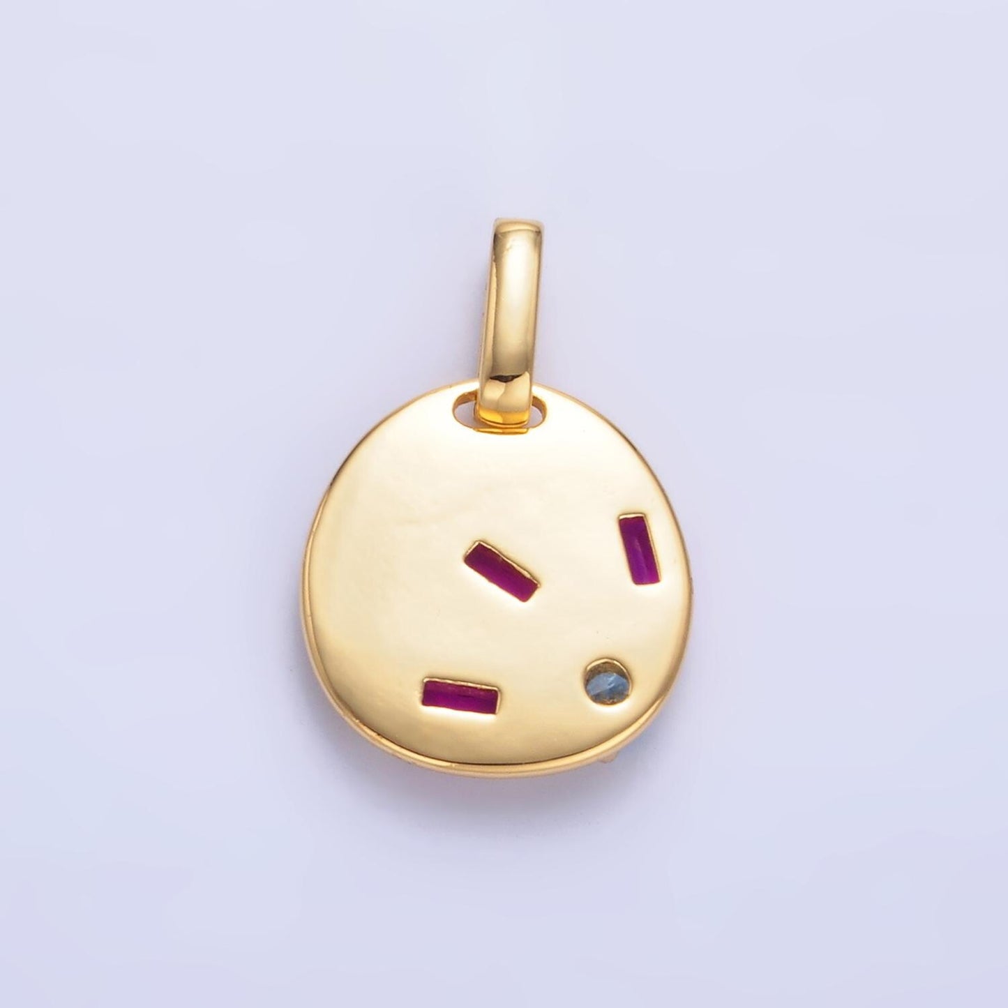 Dainty Gold Oval Charm Mix Shape CZ Pendant Sun Burst Charm, Tiny Bubble Charm 24k Gold Filled AA1083