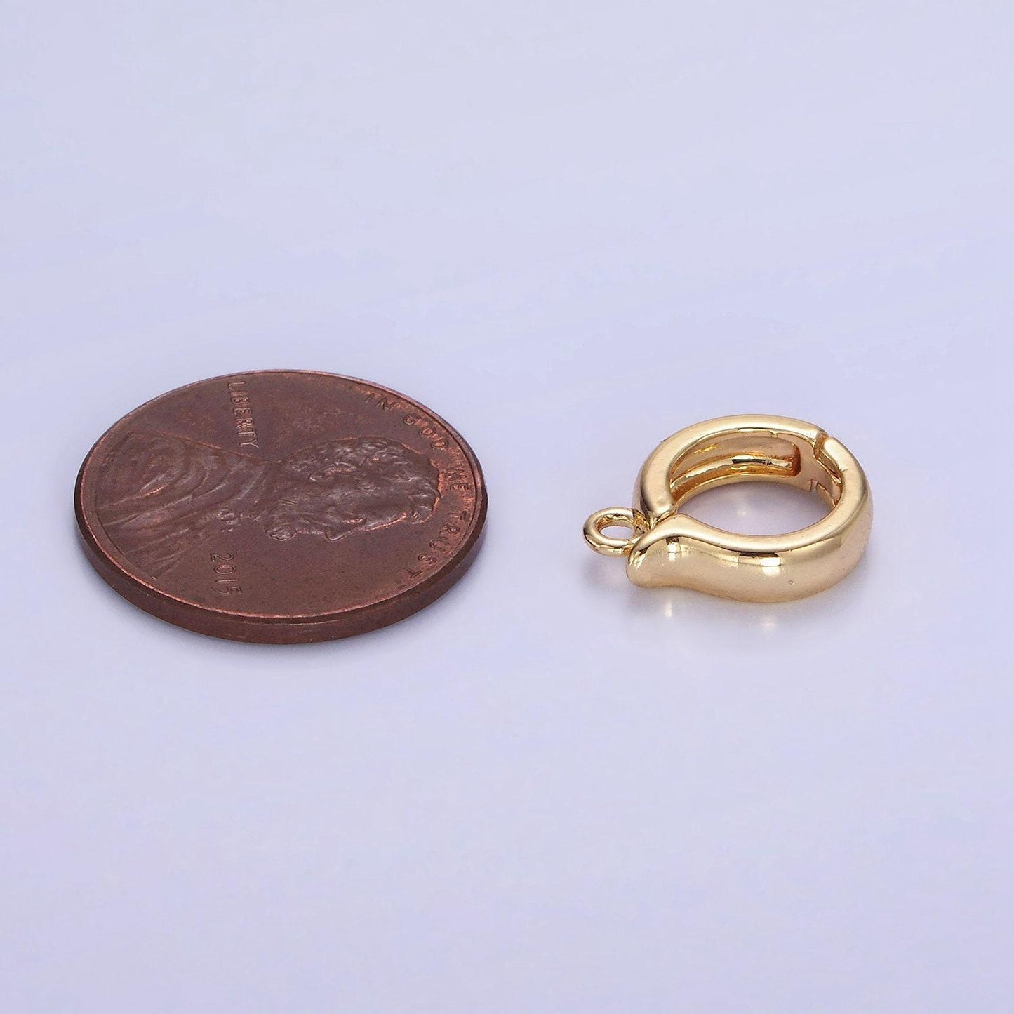 Mini simple classic round gold charm enhancer clasp pendant clasp for bracelet necklace jewelry making round snap lock z696