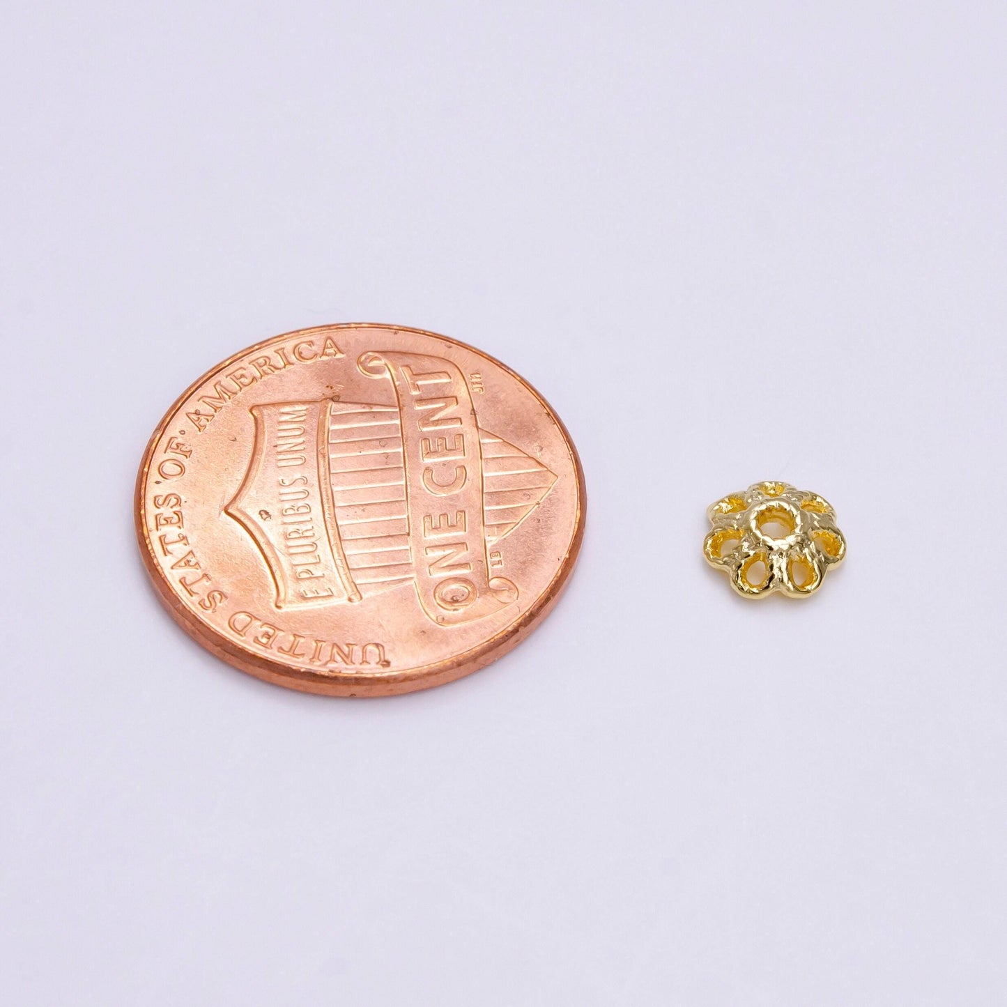 6mm gold filled flower bead cap, dainty floral bead toppers, bead making supply z-919