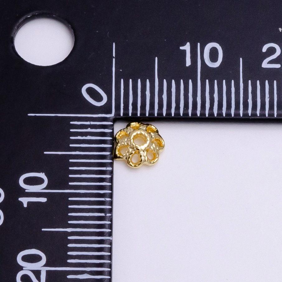 6mm gold filled flower bead cap, dainty floral bead toppers, bead making supply z-919