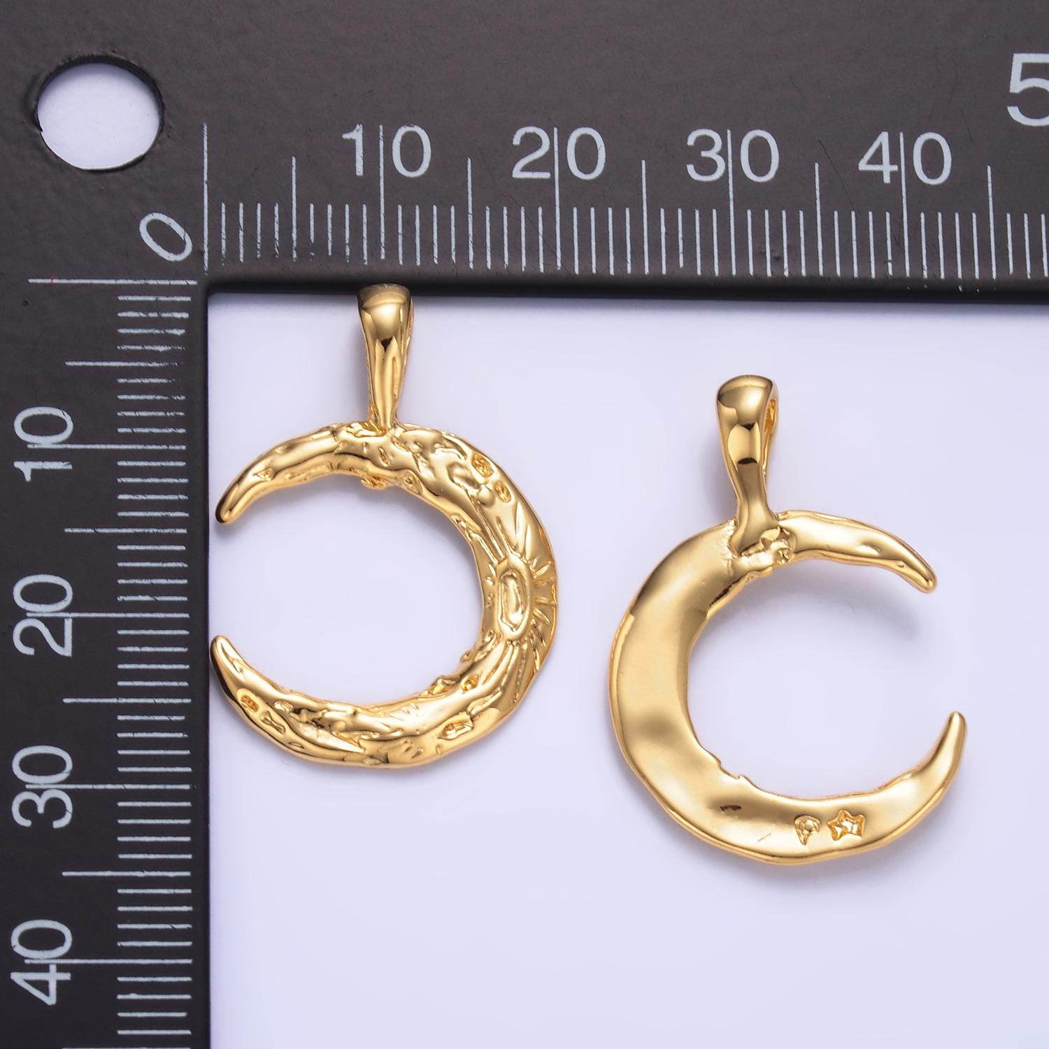 Mini Gold Filled Celestial Pendant Crescent Moon Dainty Charm for Necklace Findings for Jewelry Making AA1081