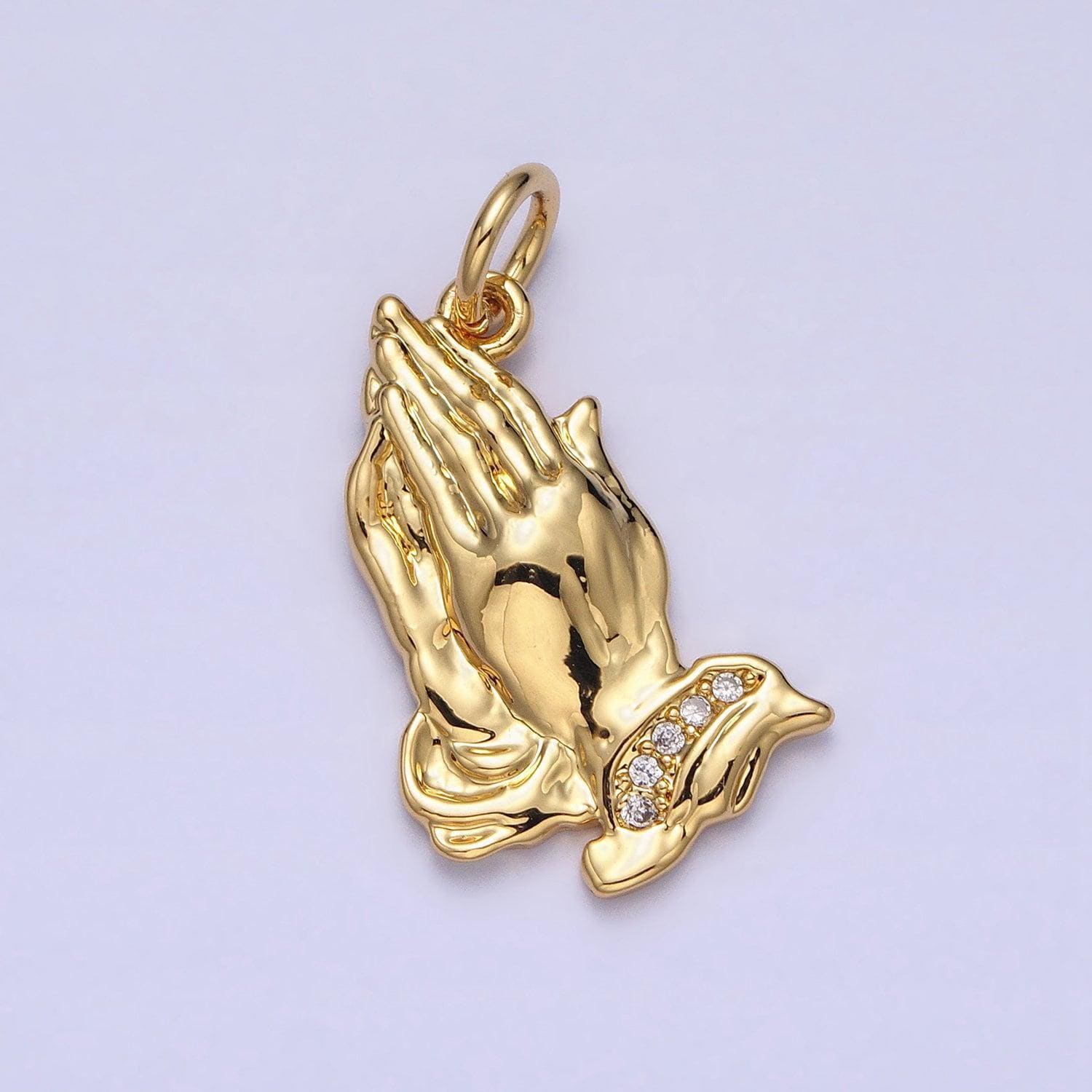 24k gold filled prayer hands pendant, religious gifts for men dainty jewelry christian jewelry, protection pendant spiritual gift ac372