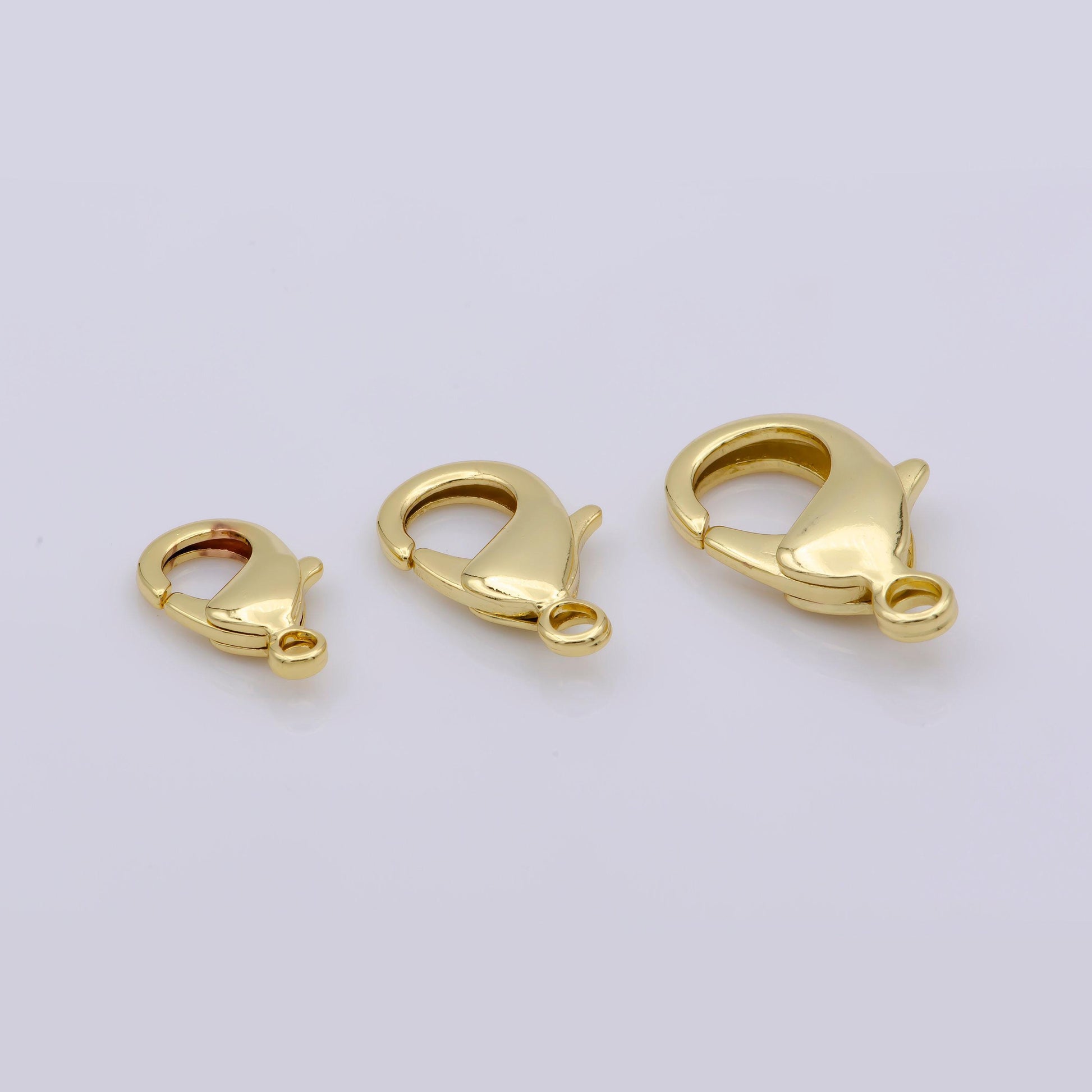 1pc wholesale lobster clasp gold , lobster claw clasp for jewelry making, size option 27mmx17mm, 23mmx14mm, 19mmx12mm