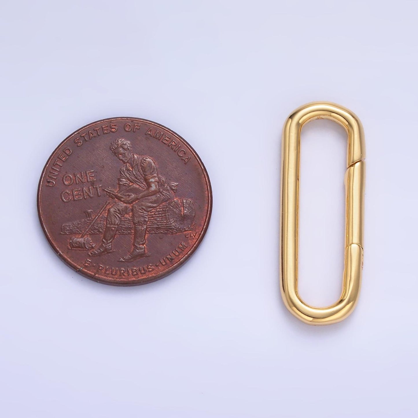 Dainty Gold Carabiner Clasp Pull Gate Oval Clasp for Charm Holder, Link Connector for Bracelet Necklace component Z-1045