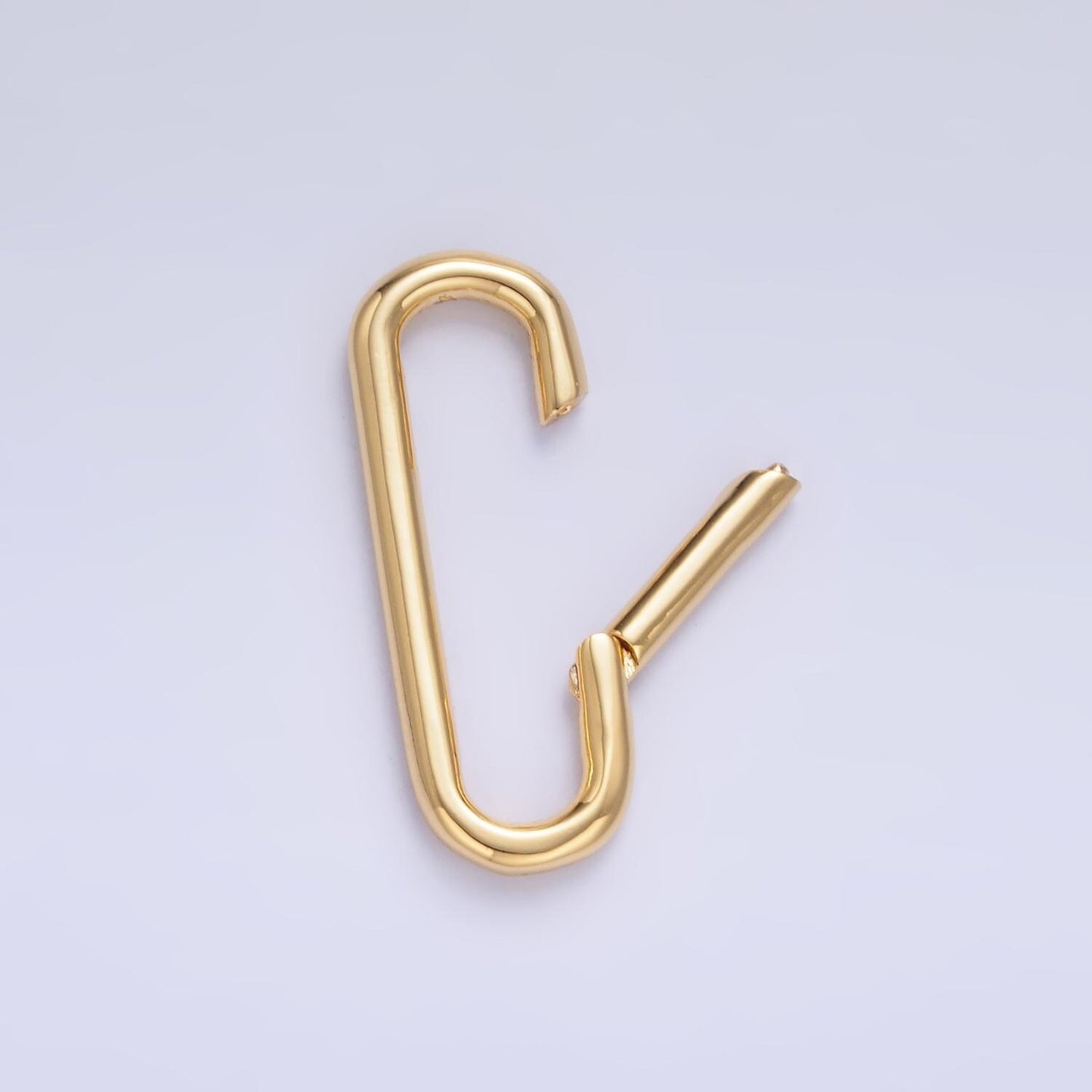 Dainty Gold Carabiner Clasp Pull Gate Oval Clasp for Charm Holder, Link Connector for Bracelet Necklace component Z-1045