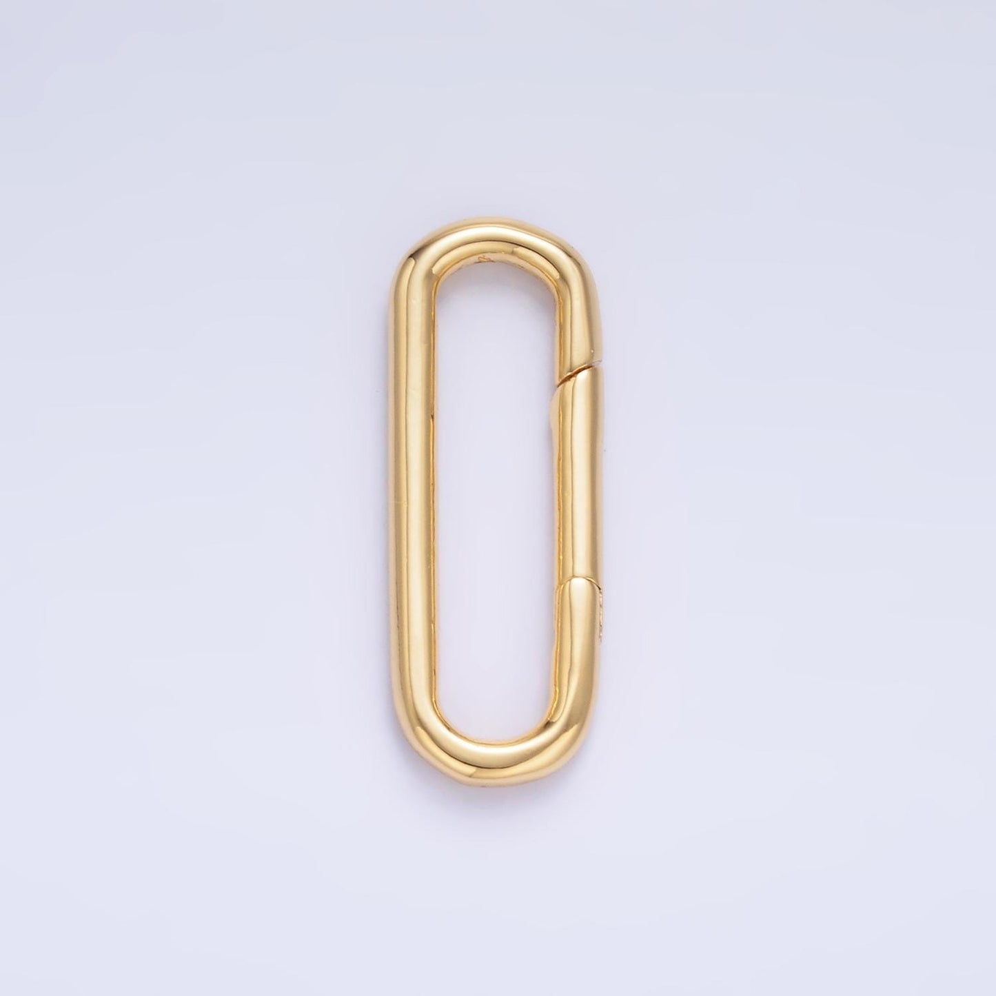 Dainty Gold Carabiner Clasp Pull Gate Oval Clasp for Charm Holder, Link Connector for Bracelet Necklace component Z-1045