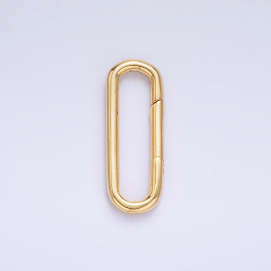 Dainty Gold Carabiner Clasp Pull Gate Oval Clasp for Charm Holder, Link Connector for Bracelet Necklace component Z-1045