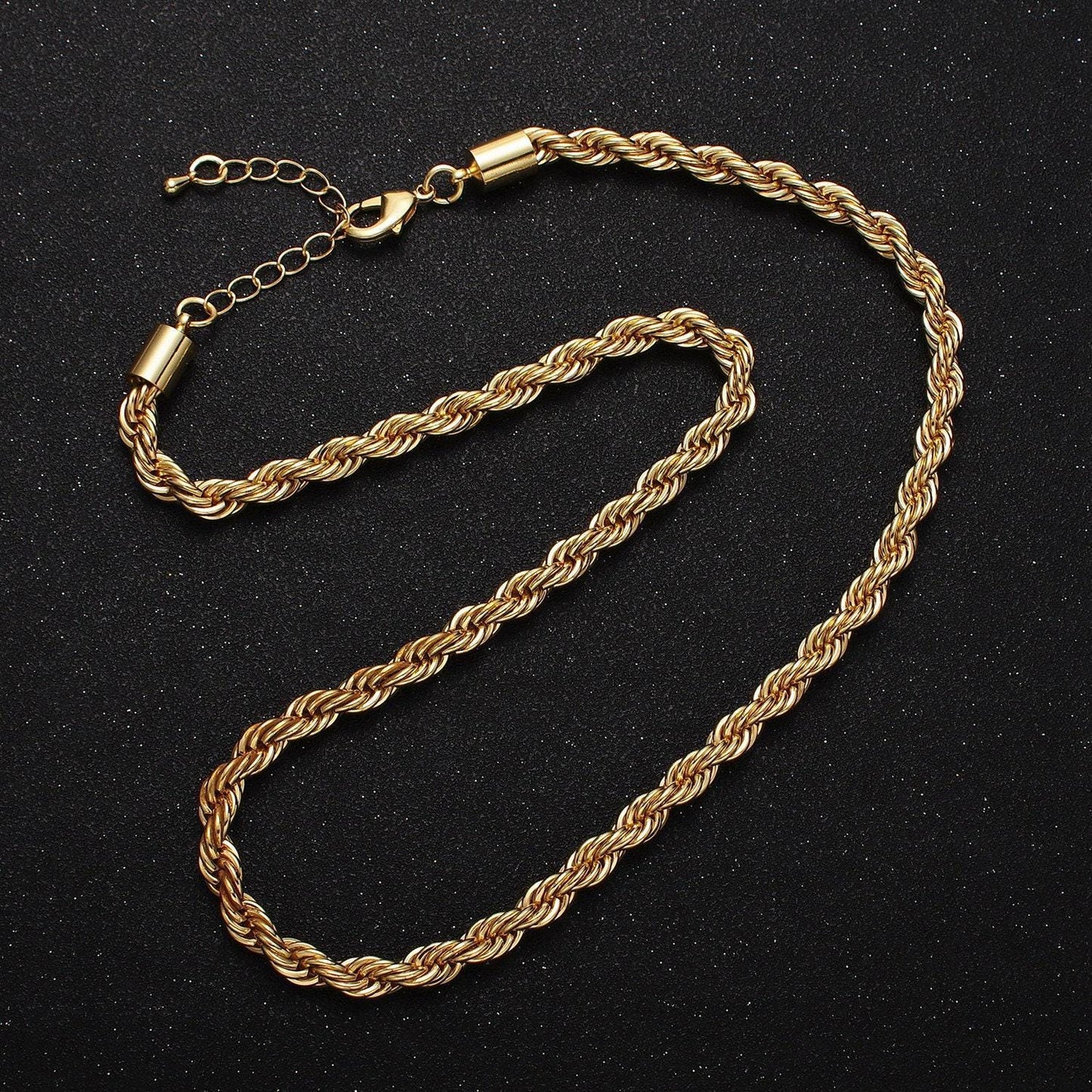 Thick gold rope chain for men, 14k gold filled rope chain men gold necklace 5.5mm thick 17 inch , 19.5 inch wa1528