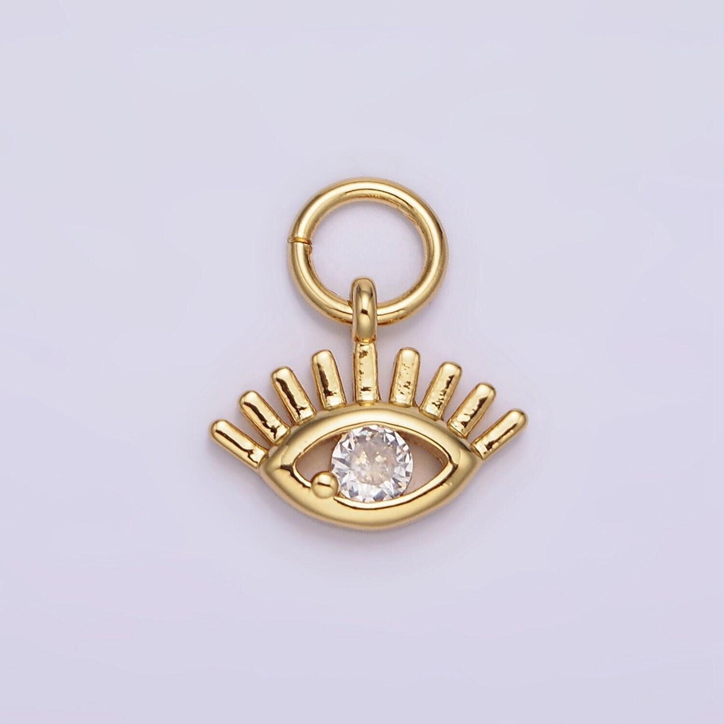 Mini clear cubic evil eye charm, gold filled charm eye of ra amulet jewelry pendants cubic zirconia n-975