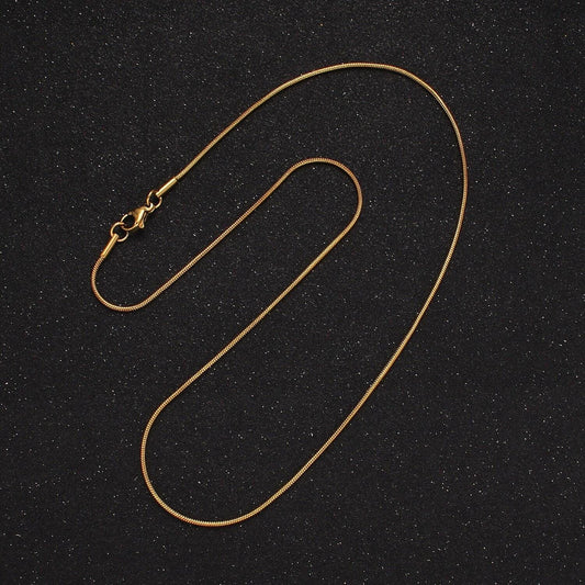 Stainless steel 1mm dainty snake 18 inch layering chain necklace | wa-2302