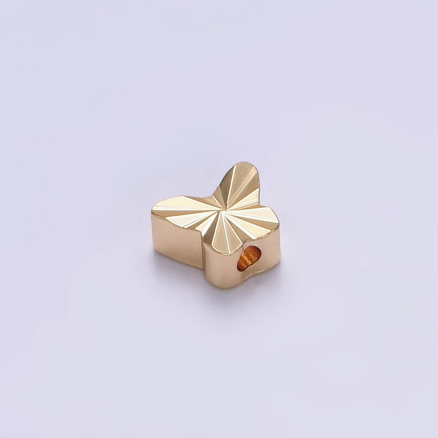 1x gold dainty butterfly spacer beads, mariposa beads, insect animal bracelet connector for bracelet jewelry making supply finding b-834