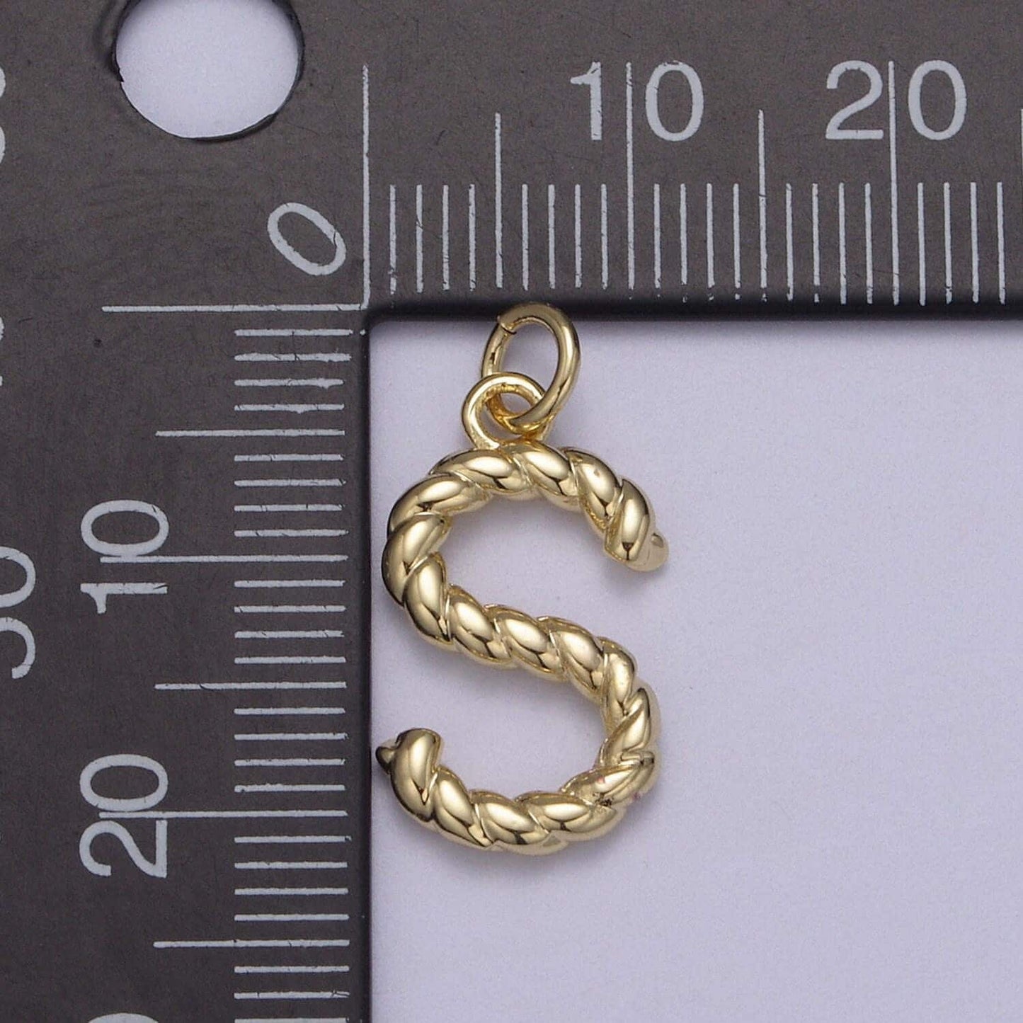 Dainty 14k gold filled tiny twisted initial, letter alphabet rope charms mini gold pendant charm for personalized jewelry a-351~a-363