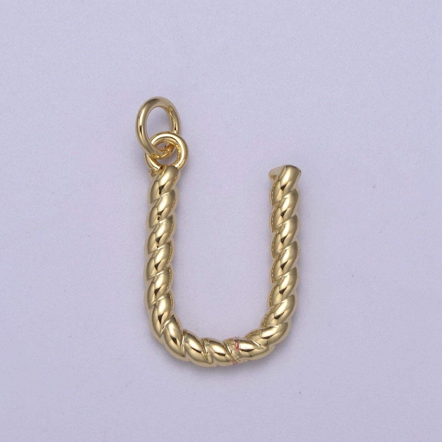 Dainty 14k gold filled tiny twisted initial, letter alphabet rope charms mini gold pendant charm for personalized jewelry a-351~a-363
