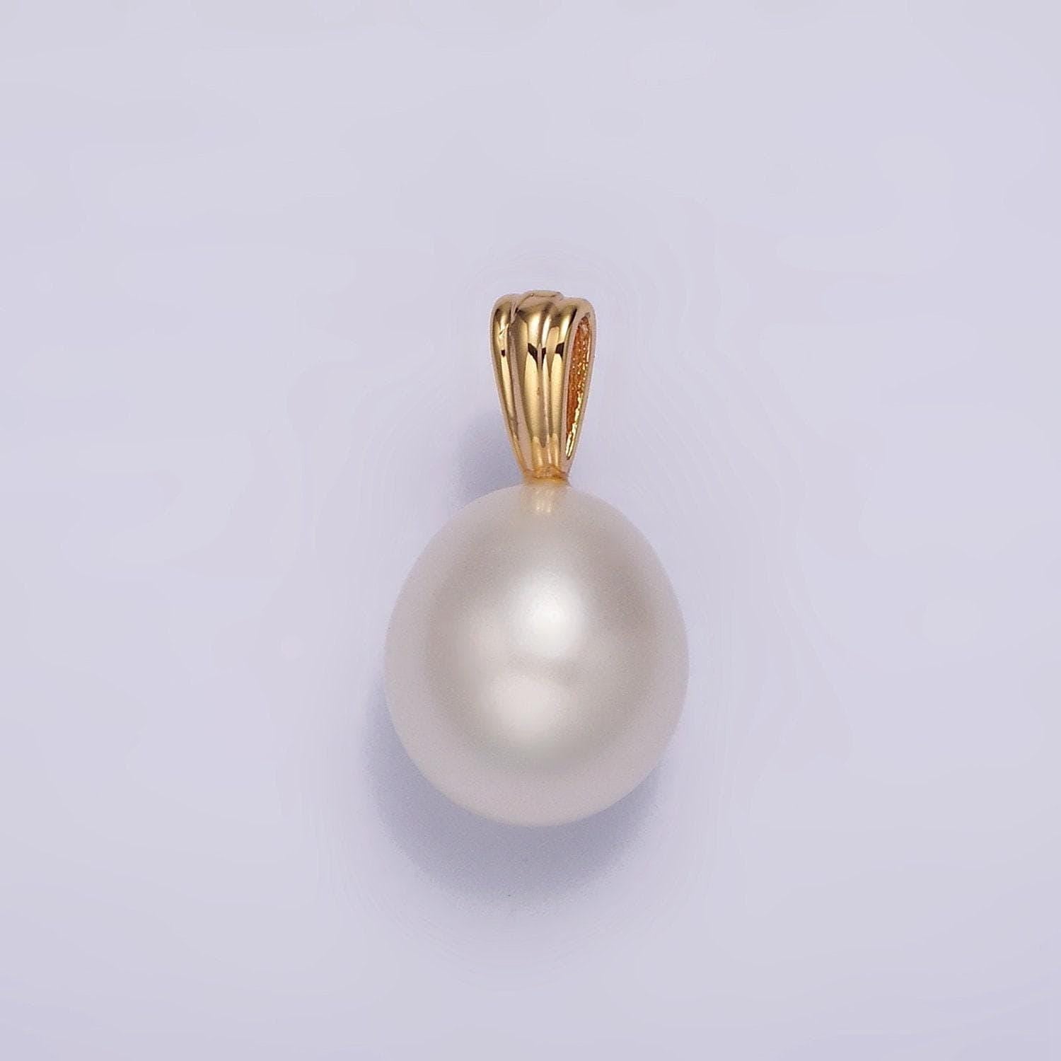 Dainty shell pearl oval potato pearl charms pendant approx 10mm for bracelet necklace component p1616