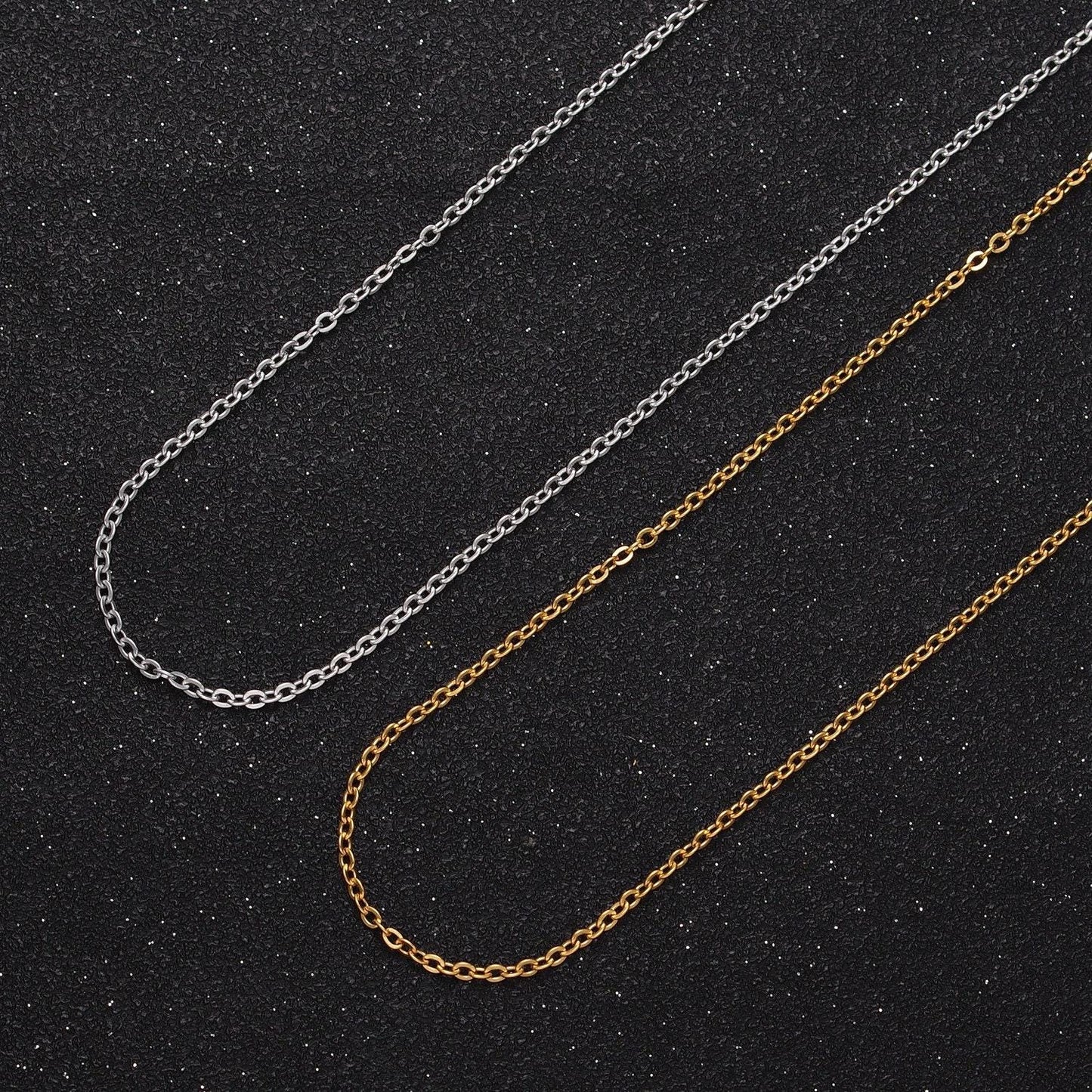 24k gold filled mini cable rolo bulk unfinished chain, 1.5mm width gold & silver wholesale chain for jewelry making | roll-951, roll-952