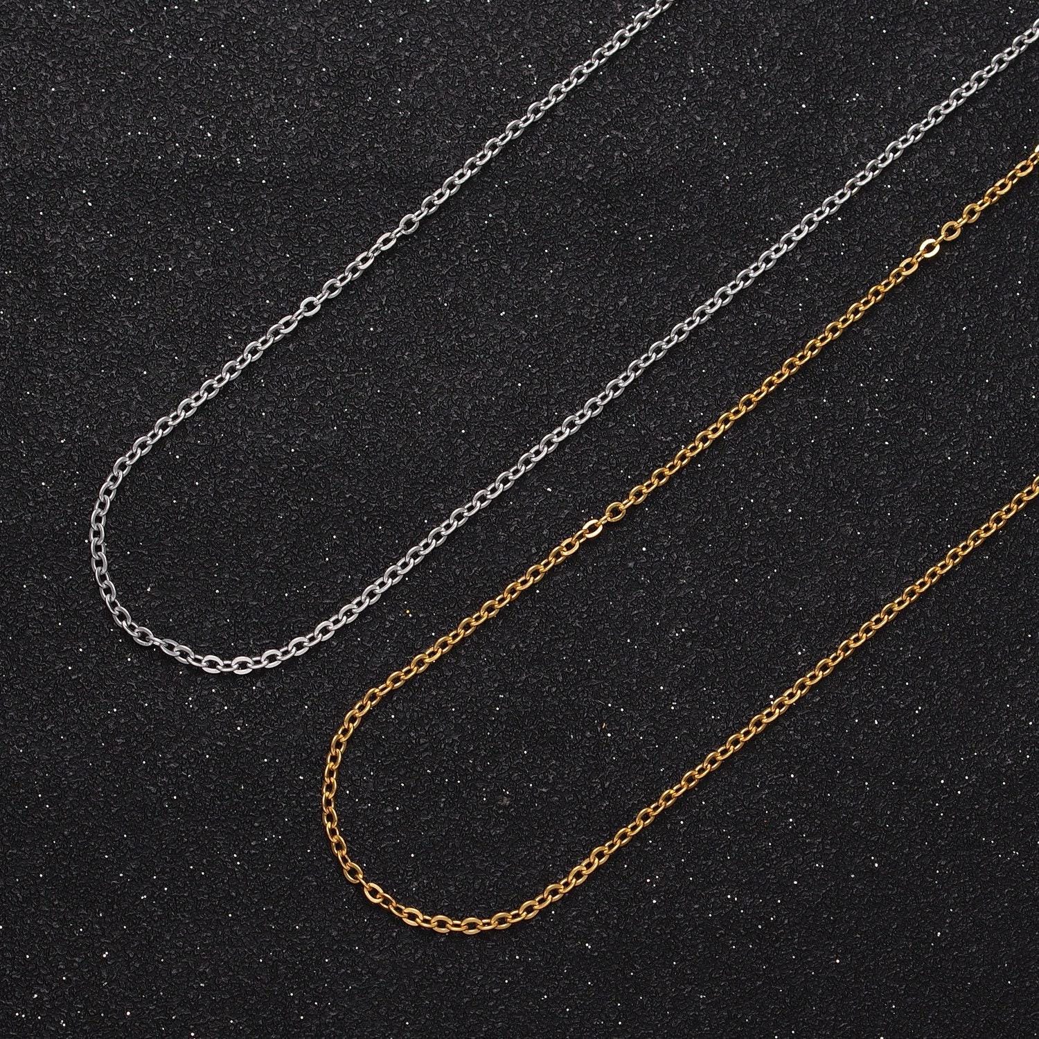 24k gold filled mini cable rolo bulk unfinished chain, 1.5mm width gold & silver wholesale chain for jewelry making | roll-951, roll-952