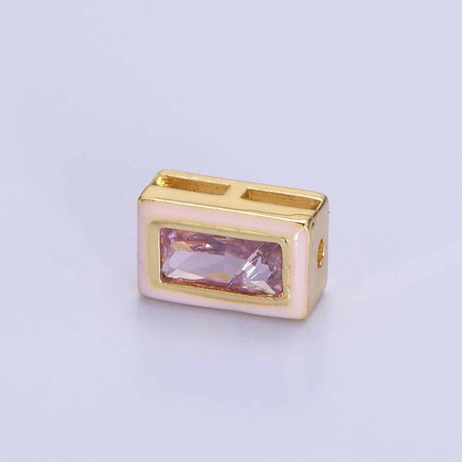 Cubiz zirconia square - enamel rectangle cz geometric beads gold beads spacer for bracelet necklace supply b-174 - b-175