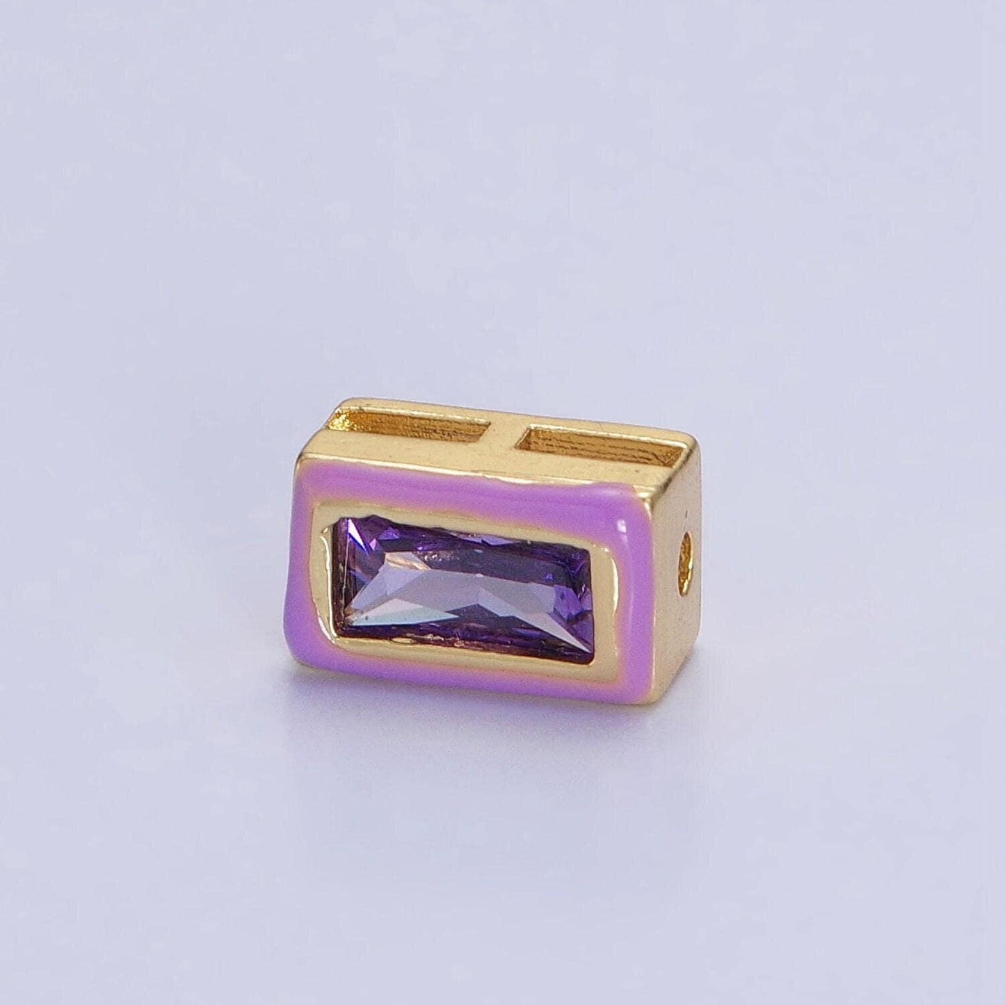 Cubiz zirconia square - enamel rectangle cz geometric beads gold beads spacer for bracelet necklace supply b-174 - b-175