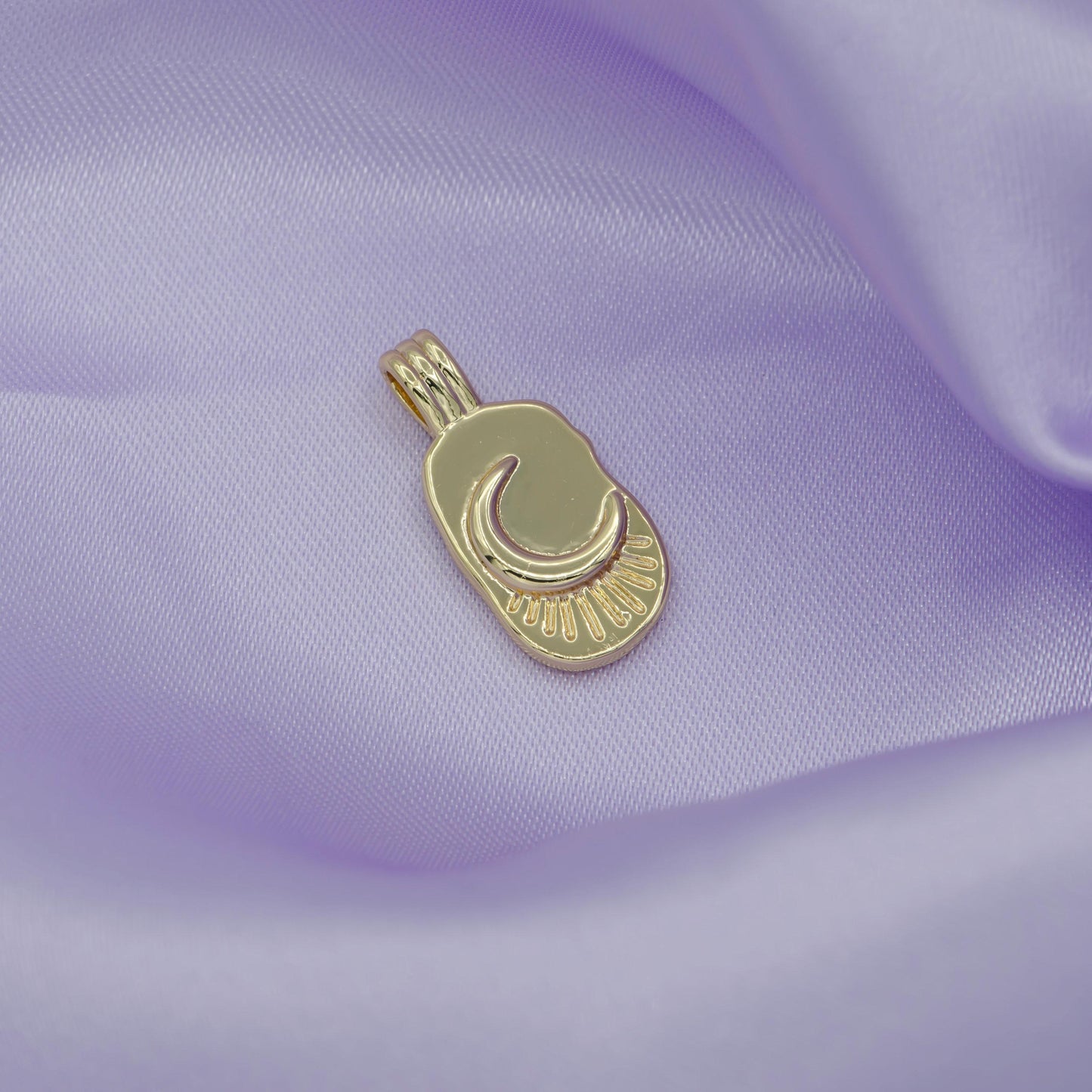Dainty crescent moon charm dangle charm celestial pendant minimalist jewelry inspired gold moon charm i783